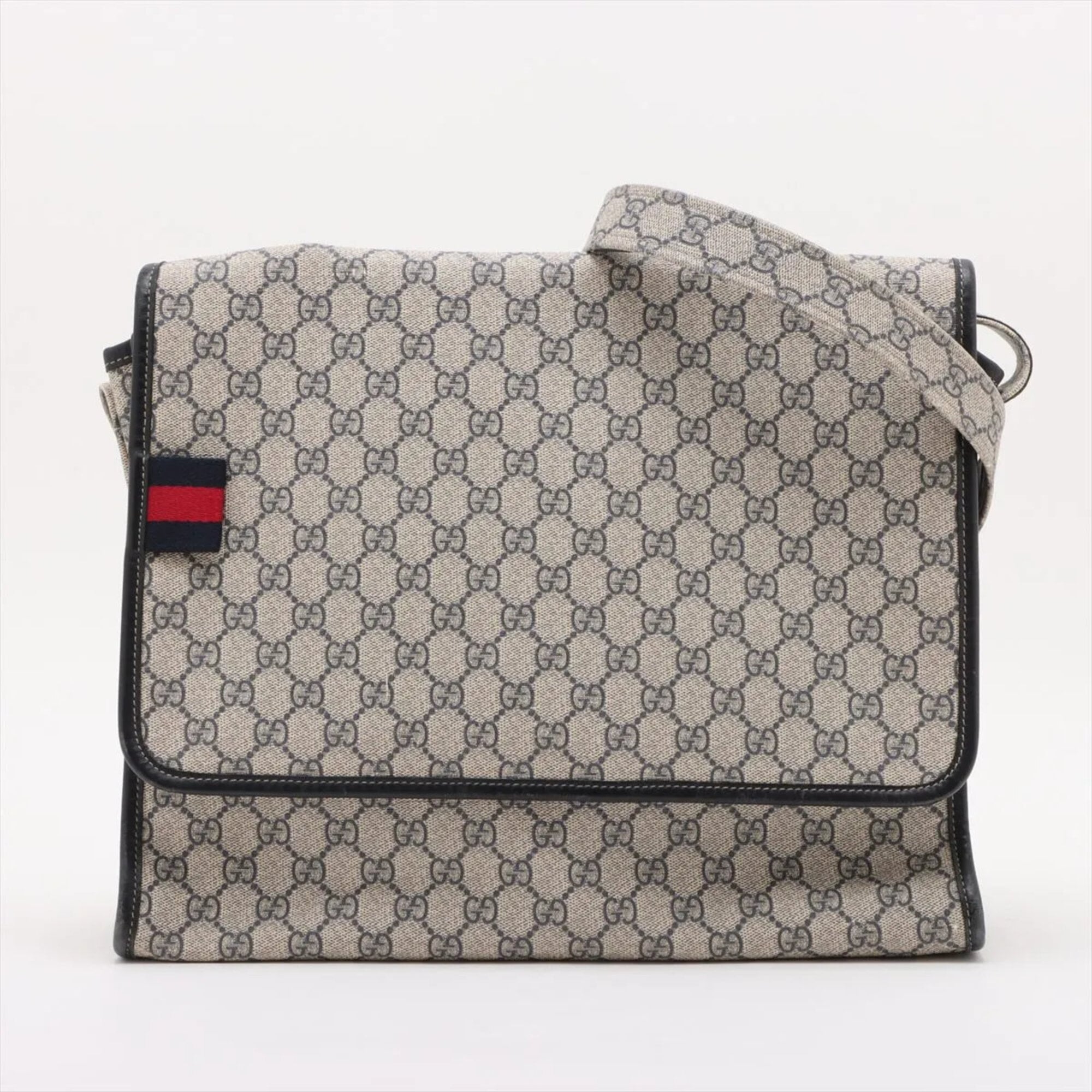 Gucci Beige Leather Coated Canvas Shoulder Bag (Pre-Owned)