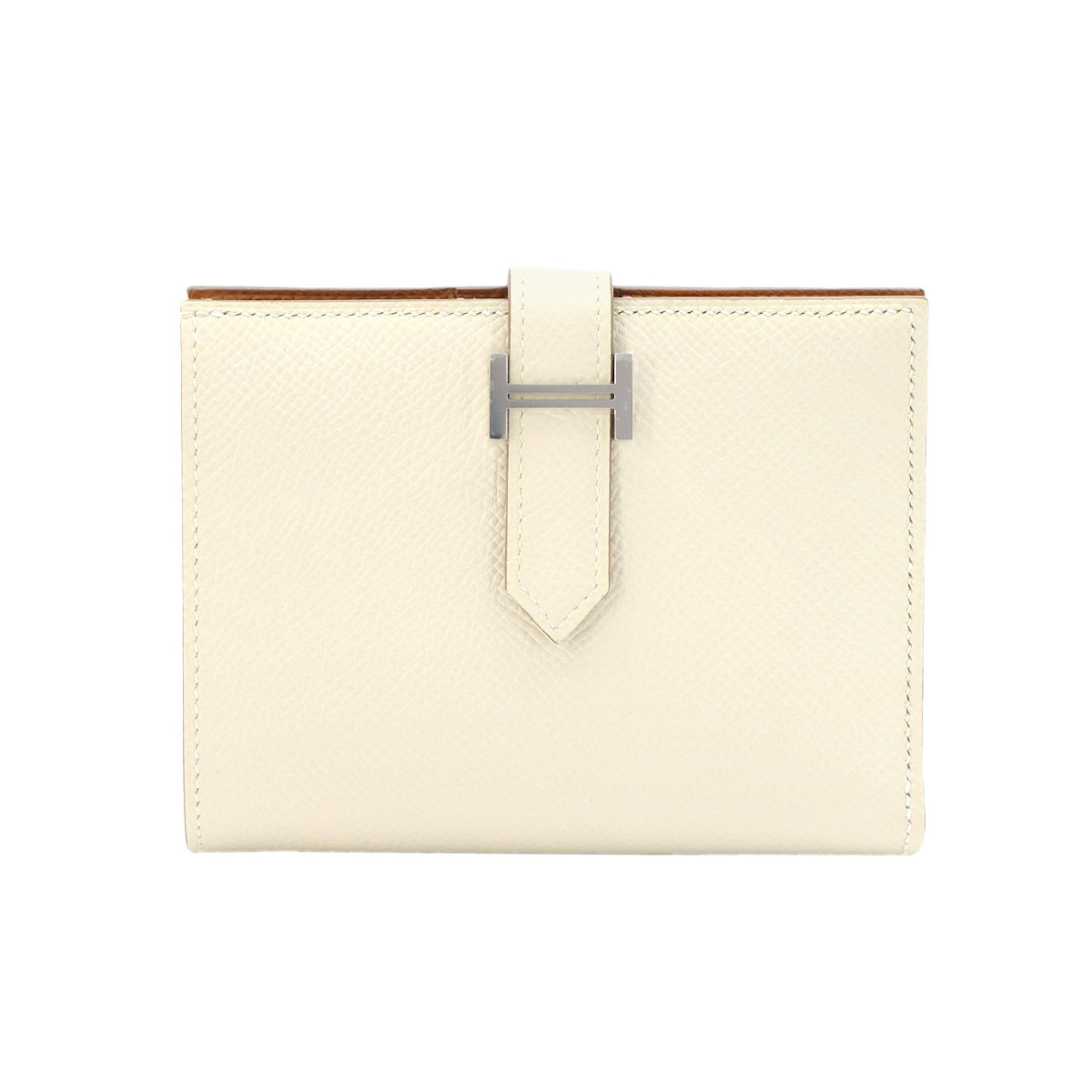 Hermes Brown White Epsom Leather Wallet (Bi-Fold) (Pre-Owned)