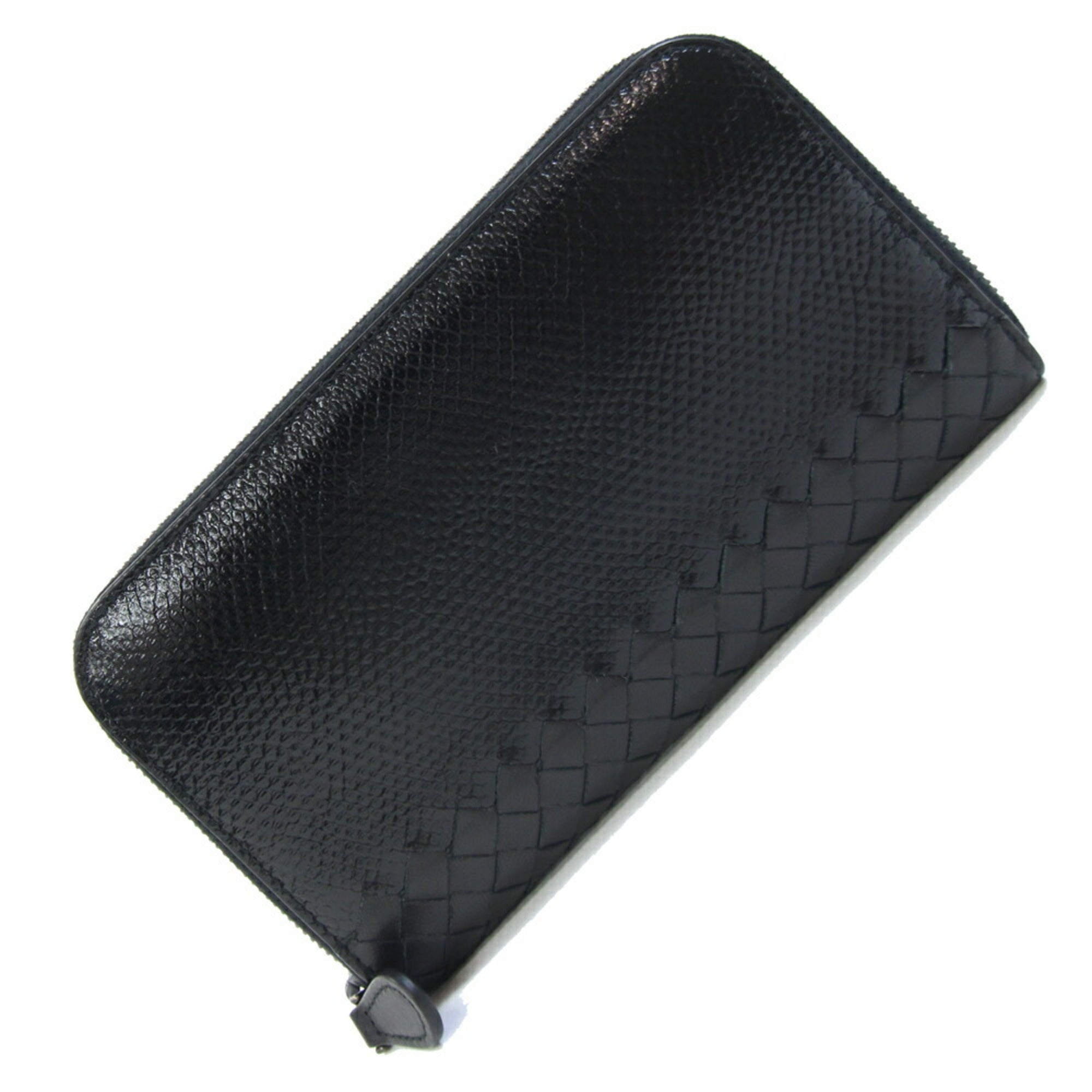 Bottega Veneta Black Leather Long Wallet (Bi-Fold) (Pre-Owned)