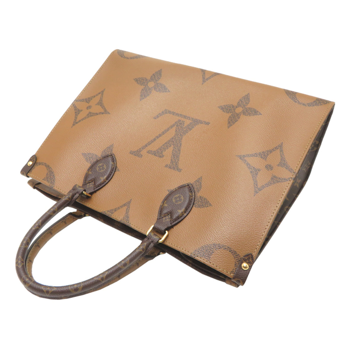 Louis Vuitton Brown Red Color Monogram Reverse Tote Bag (Pre-Owned)