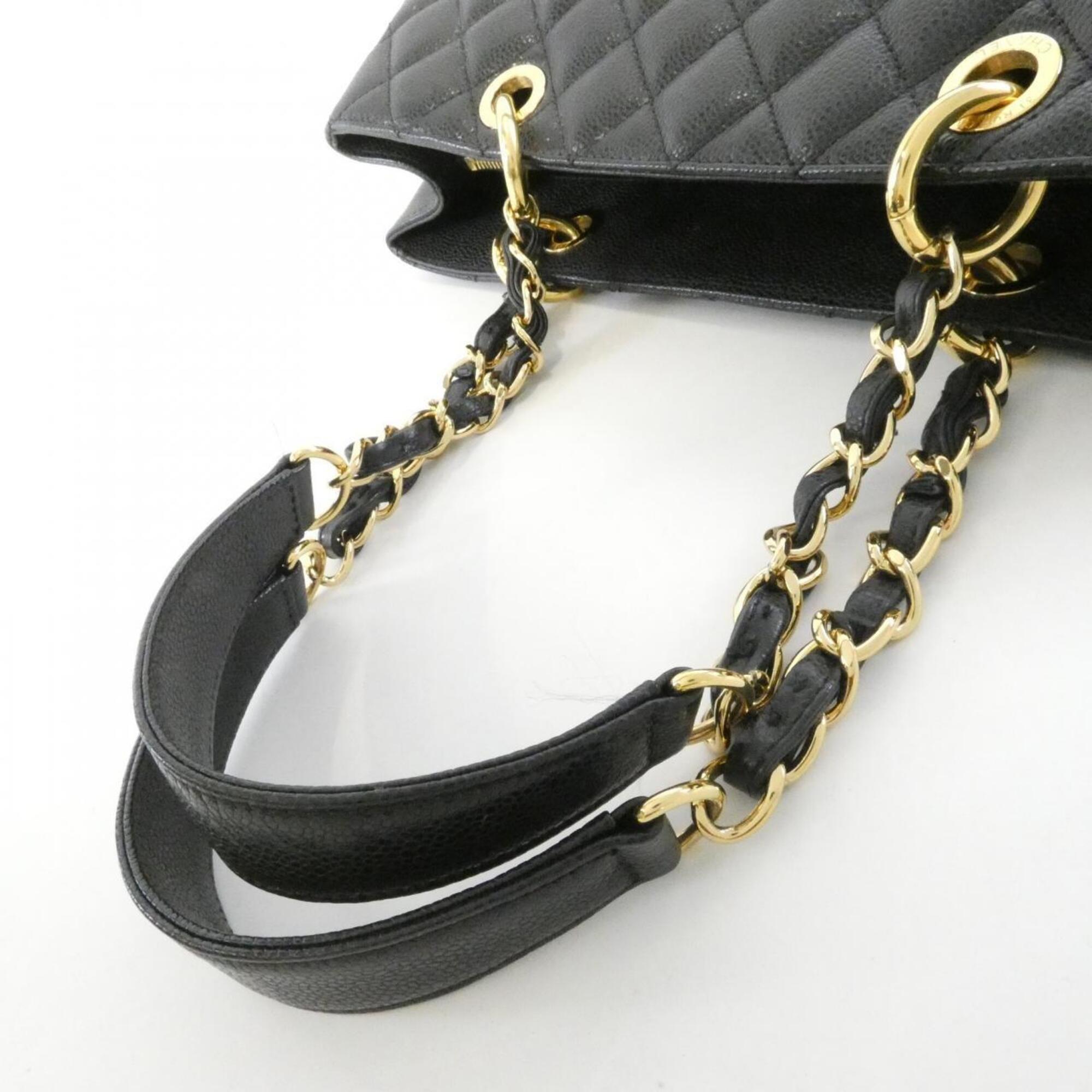 Chanel Black Grained Calfskin Shoulder Bag (Pre-Owned)