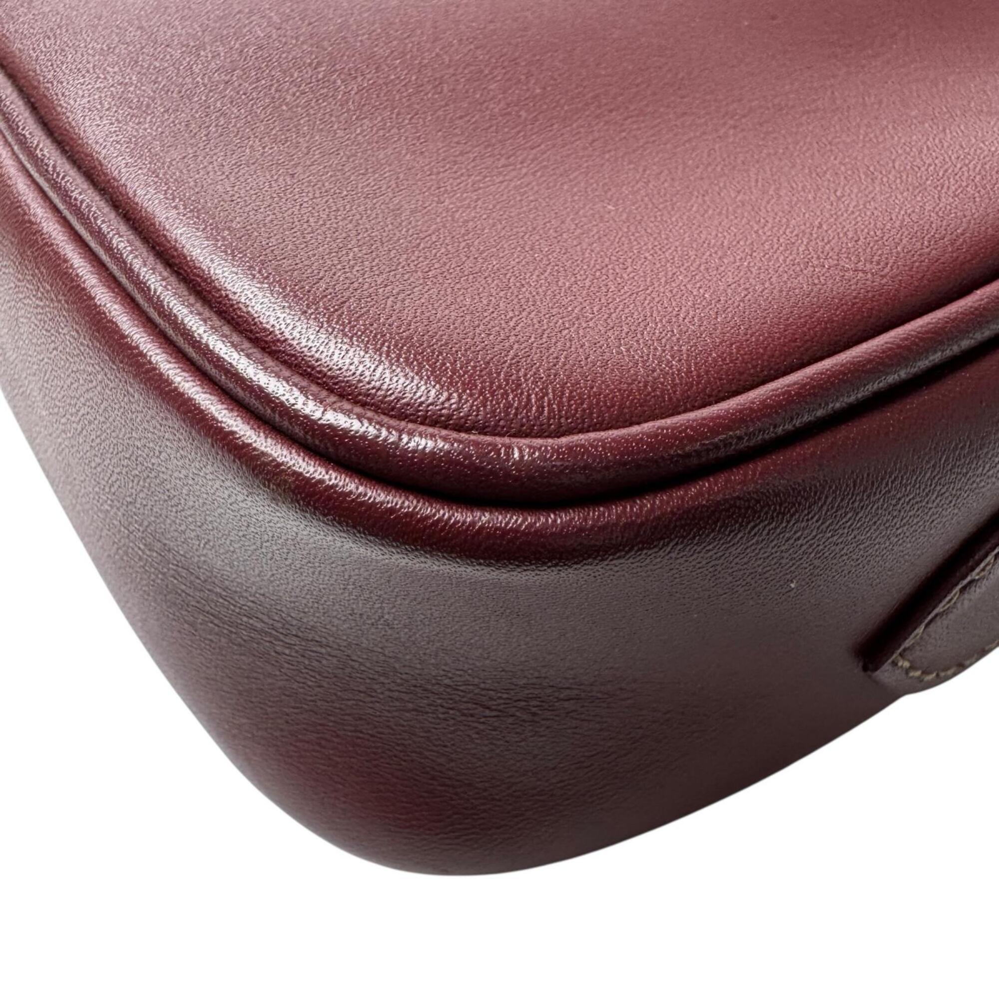 Cartier Bordeaux Leather Shoulder Bag (Pre-Owned)