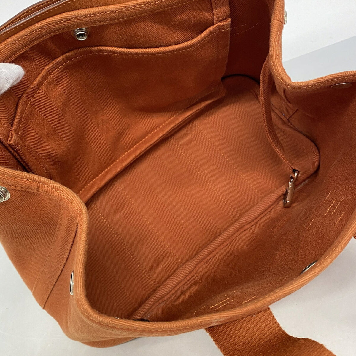 Hermes Orange Toile Chevron Tote Bag (Pre-Owned)