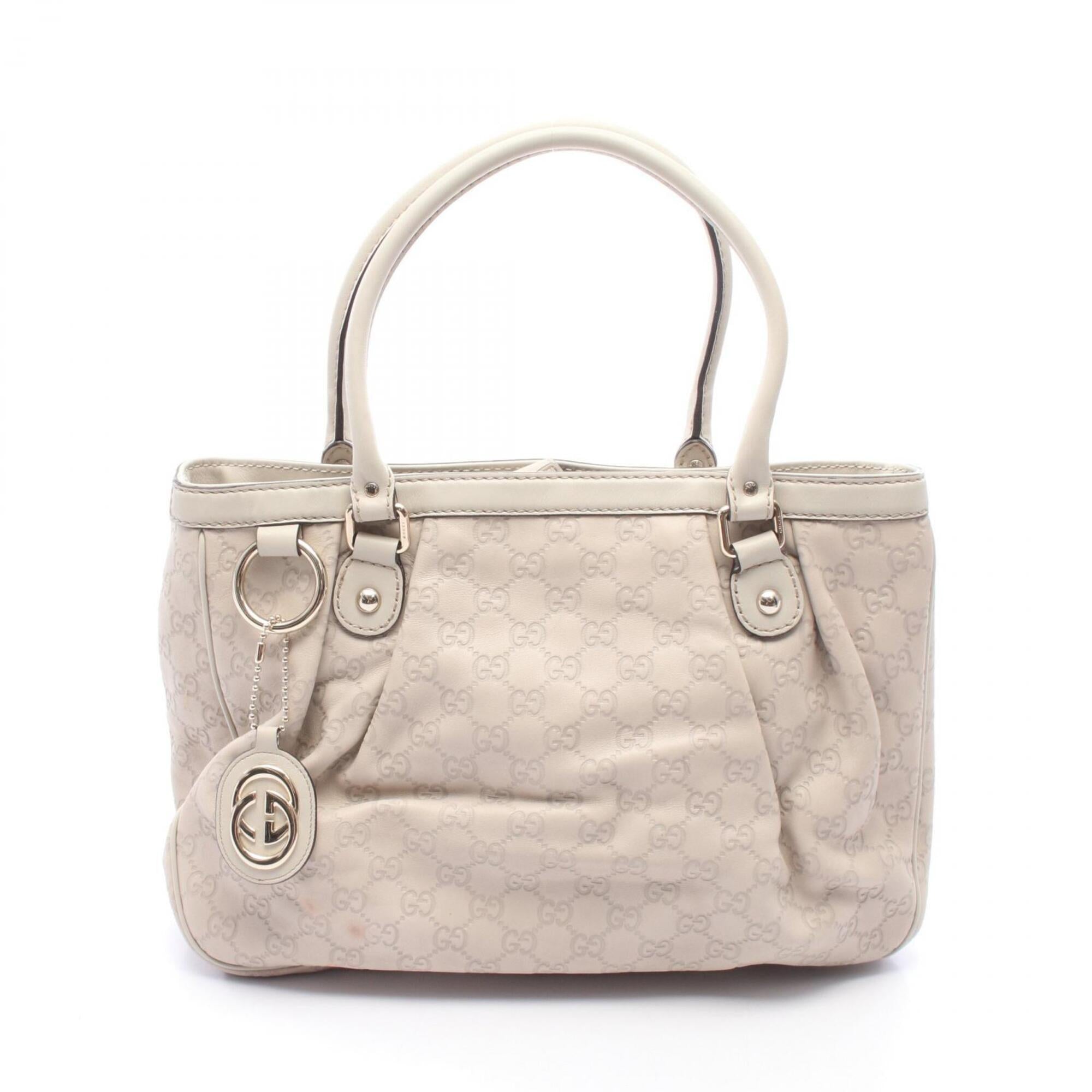 Gucci Beige Leather Handbag Tote Bag (Pre-Owned)