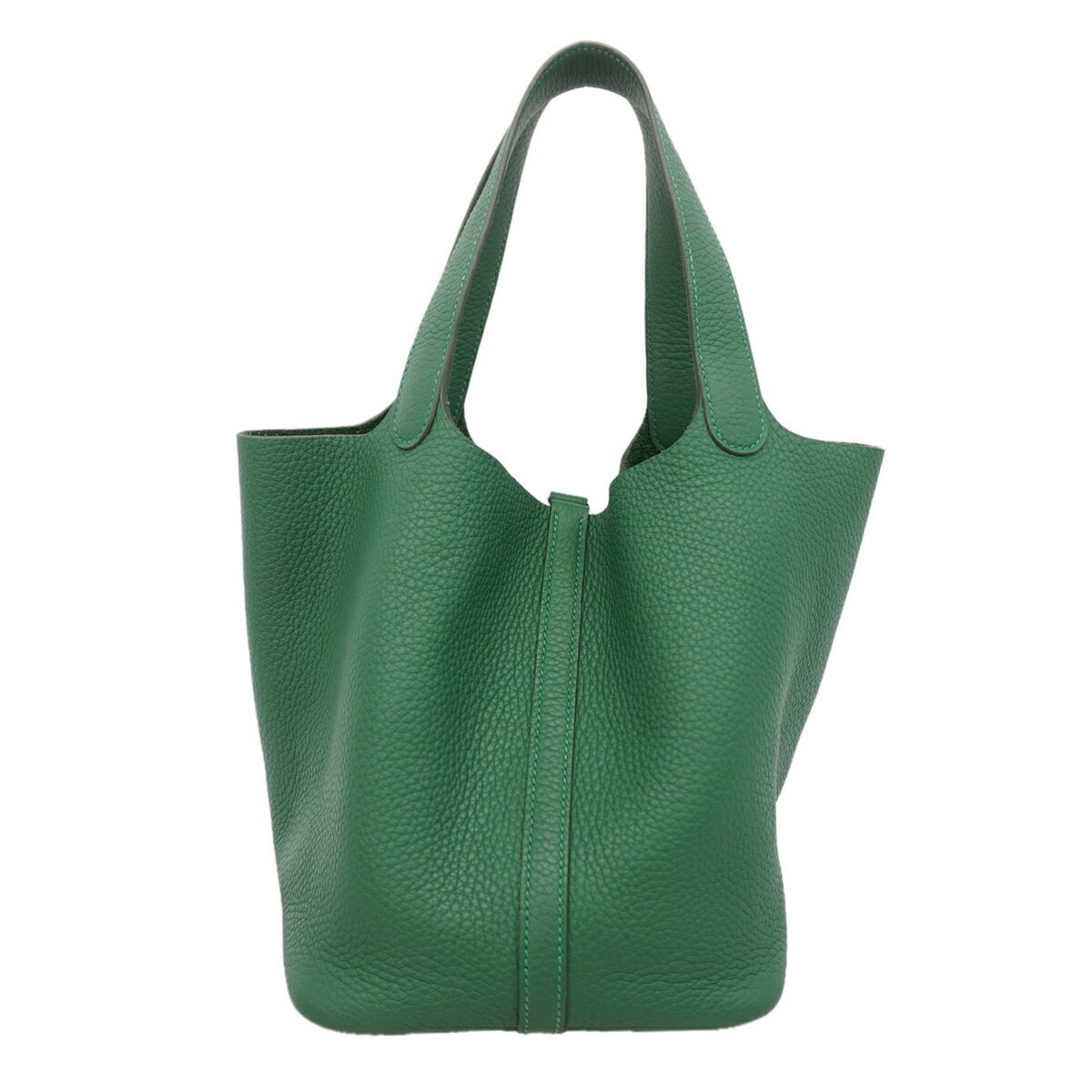 Hermes Green Taurillon Clemence Leather Handbag (Pre-Owned)