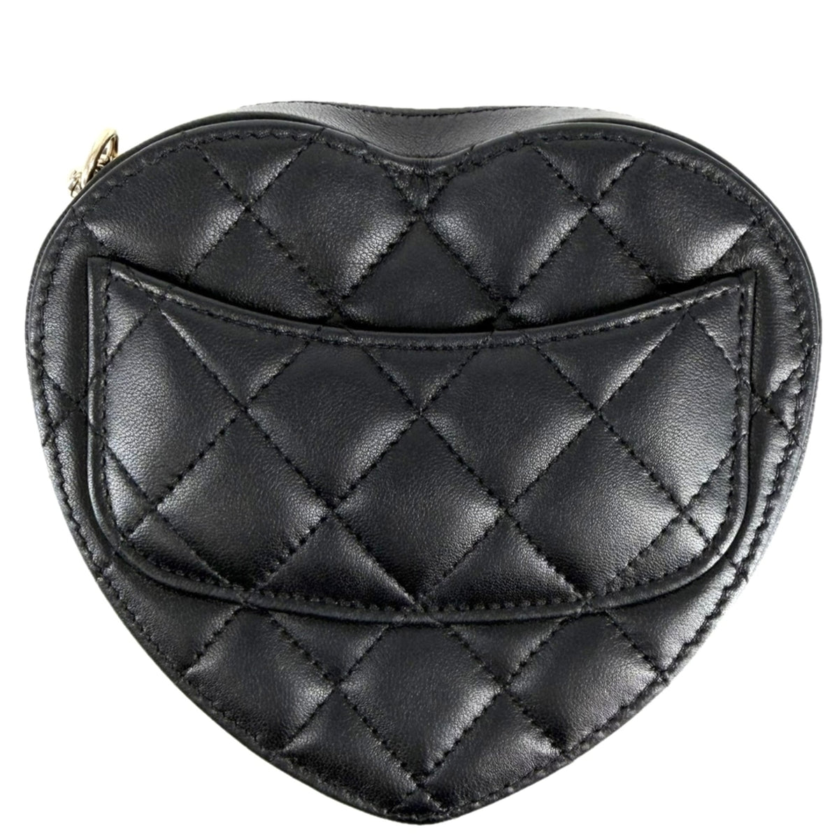 Chanel Black White Leather Pochette Shoulder Bag (Pre-Owned)