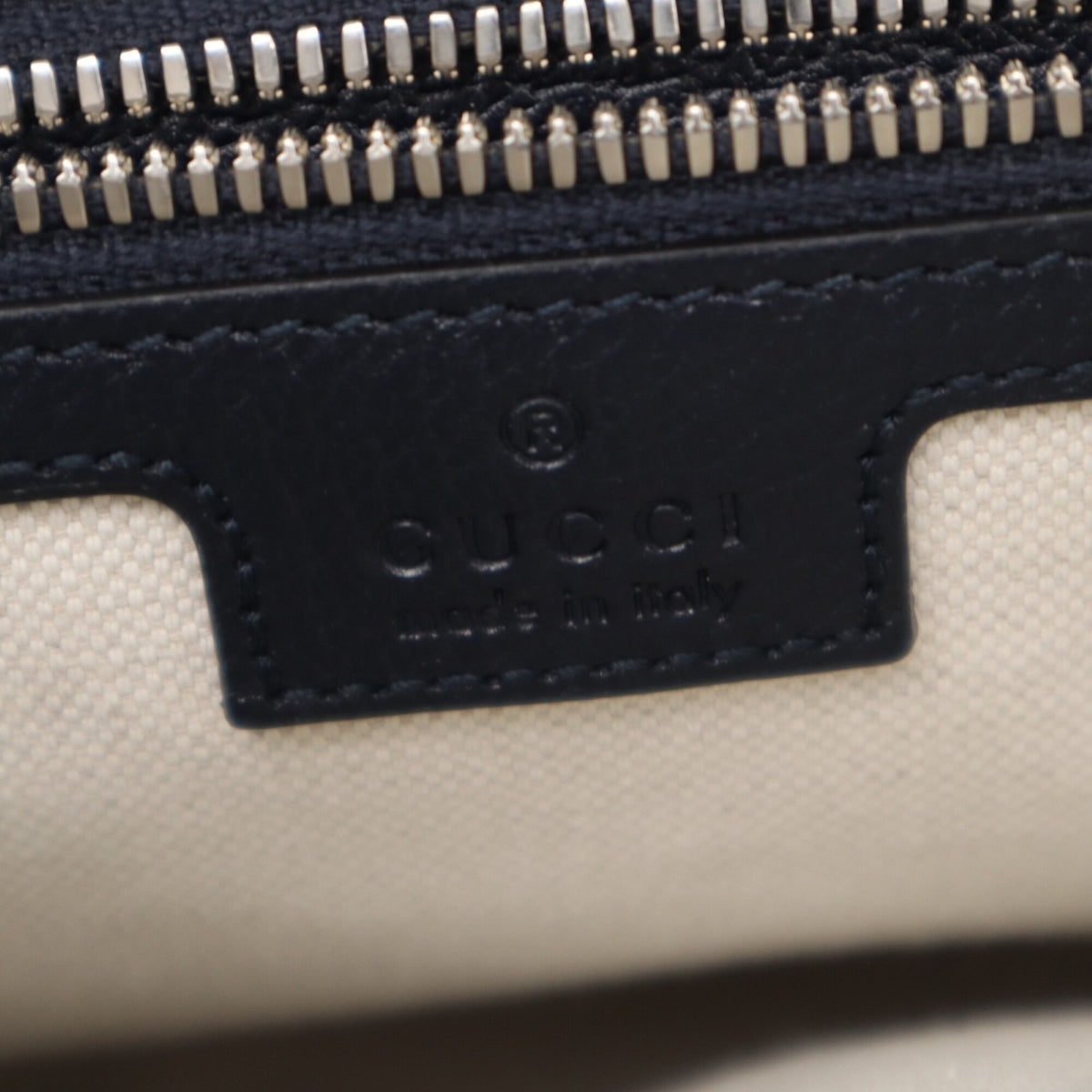 Gucci Ophidia Navy Black Canvas Leather Shoulder Bag (Pre-Owned)