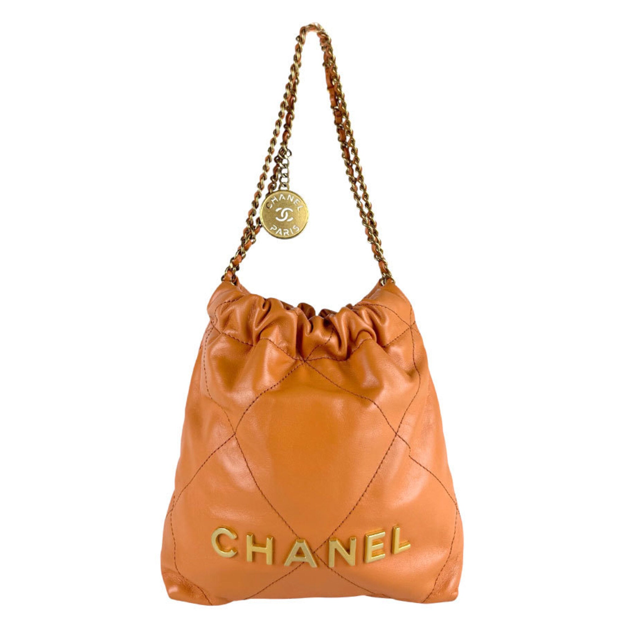 Chanel Orange Leather Shoulder Bag (Pre-Owned)