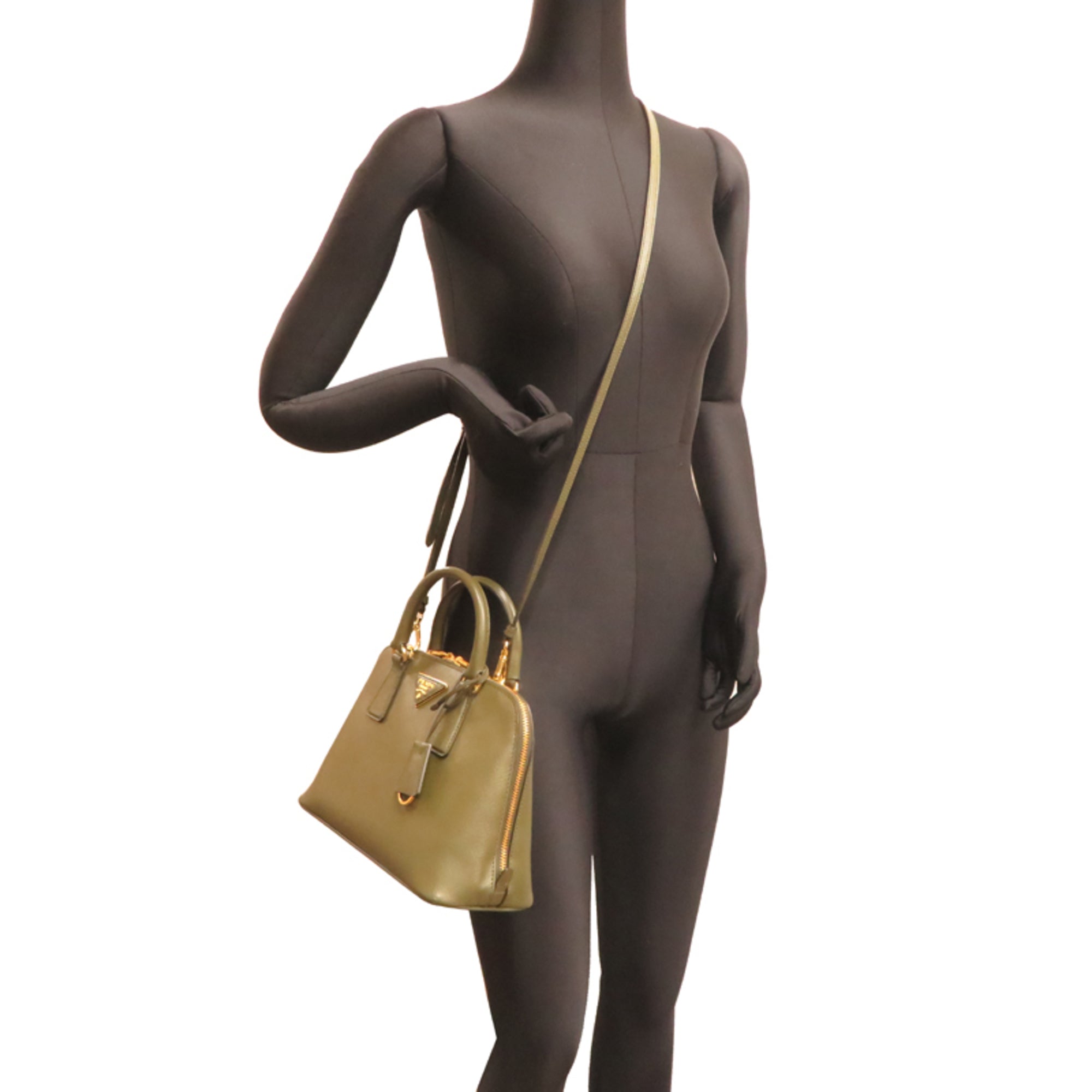 Prada Green Leather Handbag (Pre-Owned)