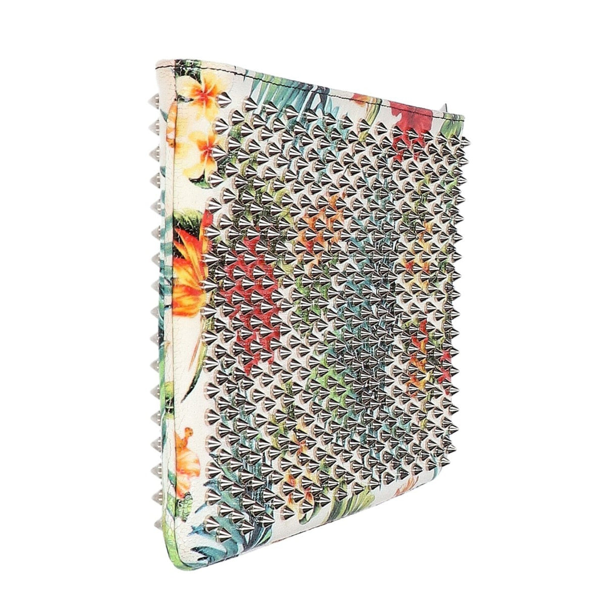 Christian Louboutin Silver White Leather Clutch Bag (Pre-Owned)