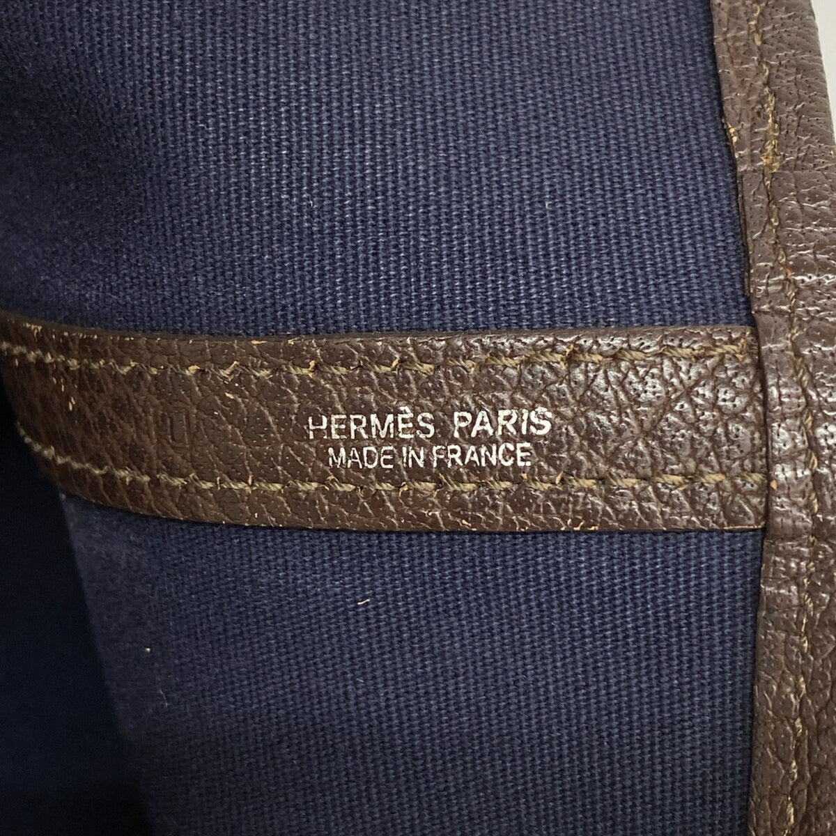 Hermes Brown Toile Officier Tote Bag (Pre-Owned)