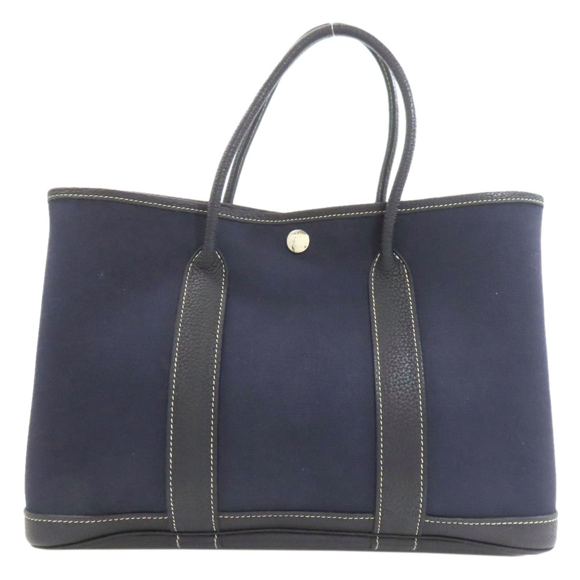 Hermes Navy Toile Officier Tote Bag (Pre-Owned)