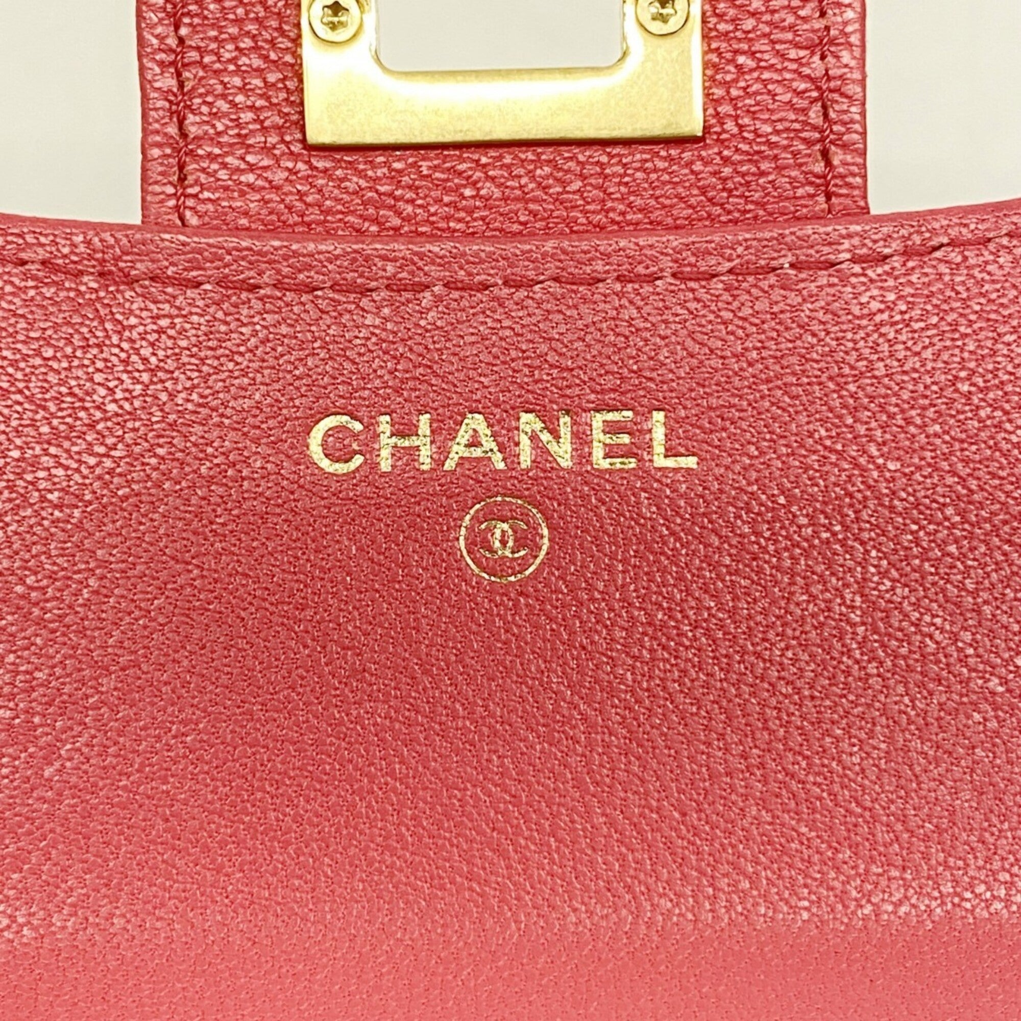 Chanel Pink Grained Calfskin Wallet (Tri-Fold) (Pre-Owned)