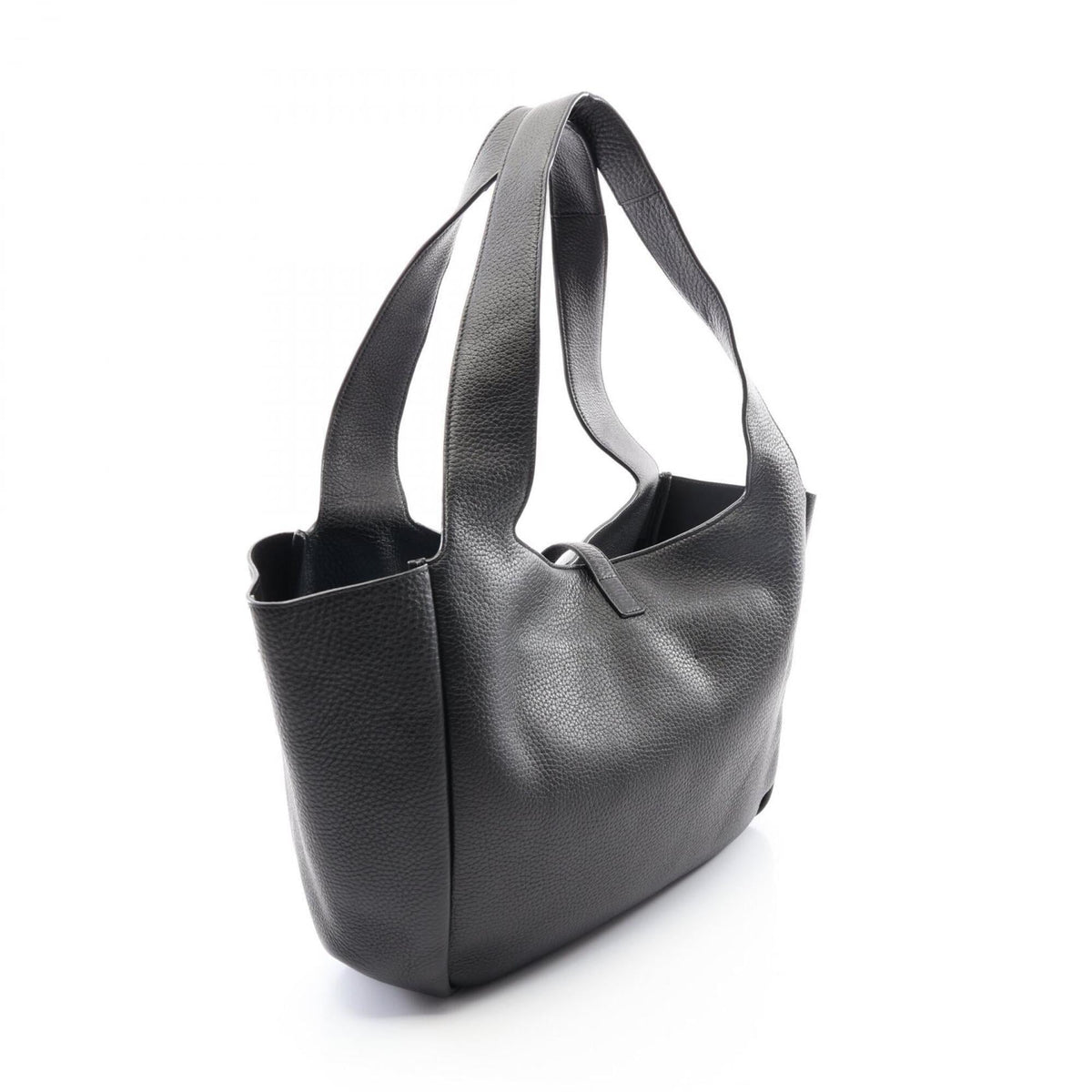 Yves Saint Laurent Black Leather Handbag Tote Bag (Pre-Owned)