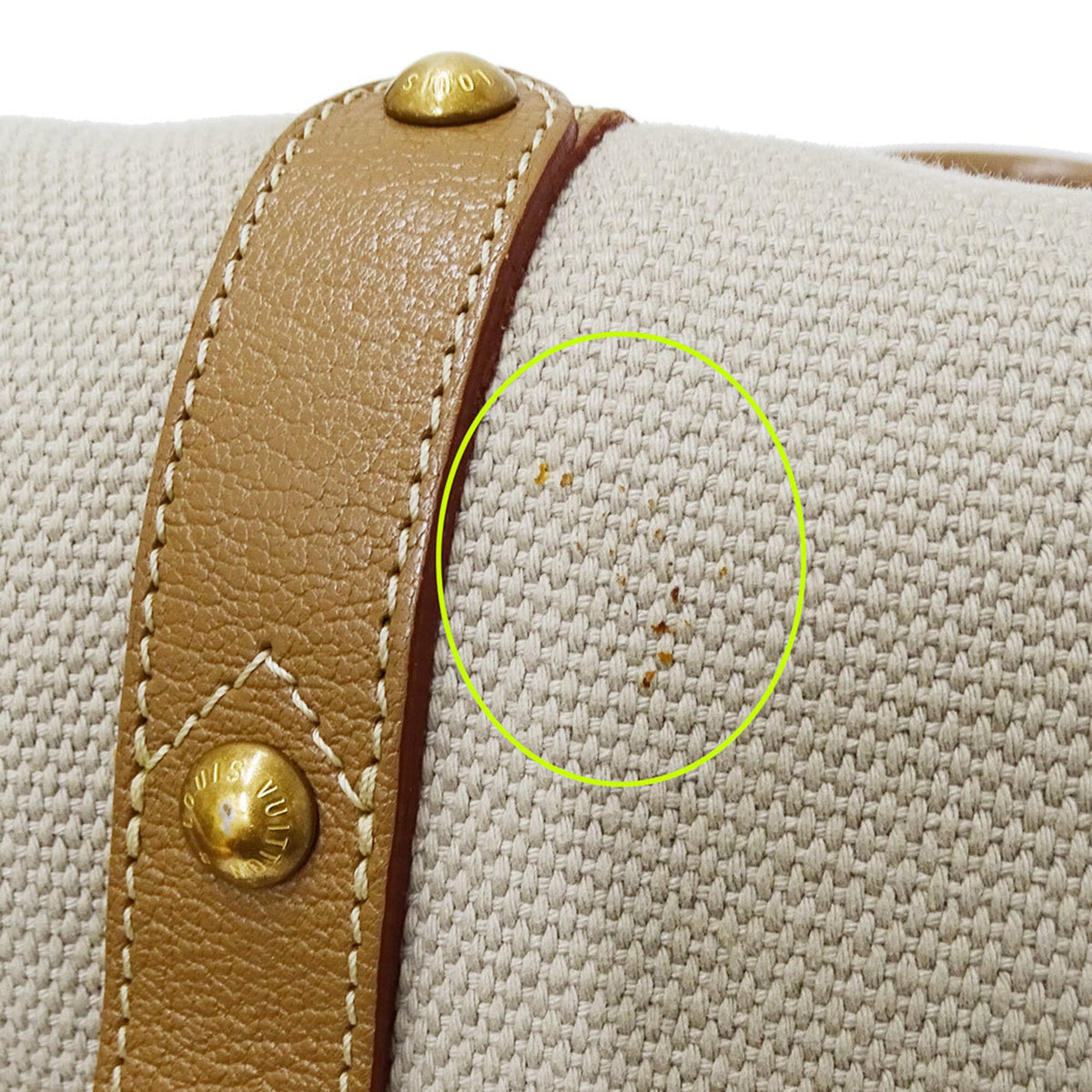 Louis Vuitton Beige Yellow Canvas Handbag (Pre-Owned)
