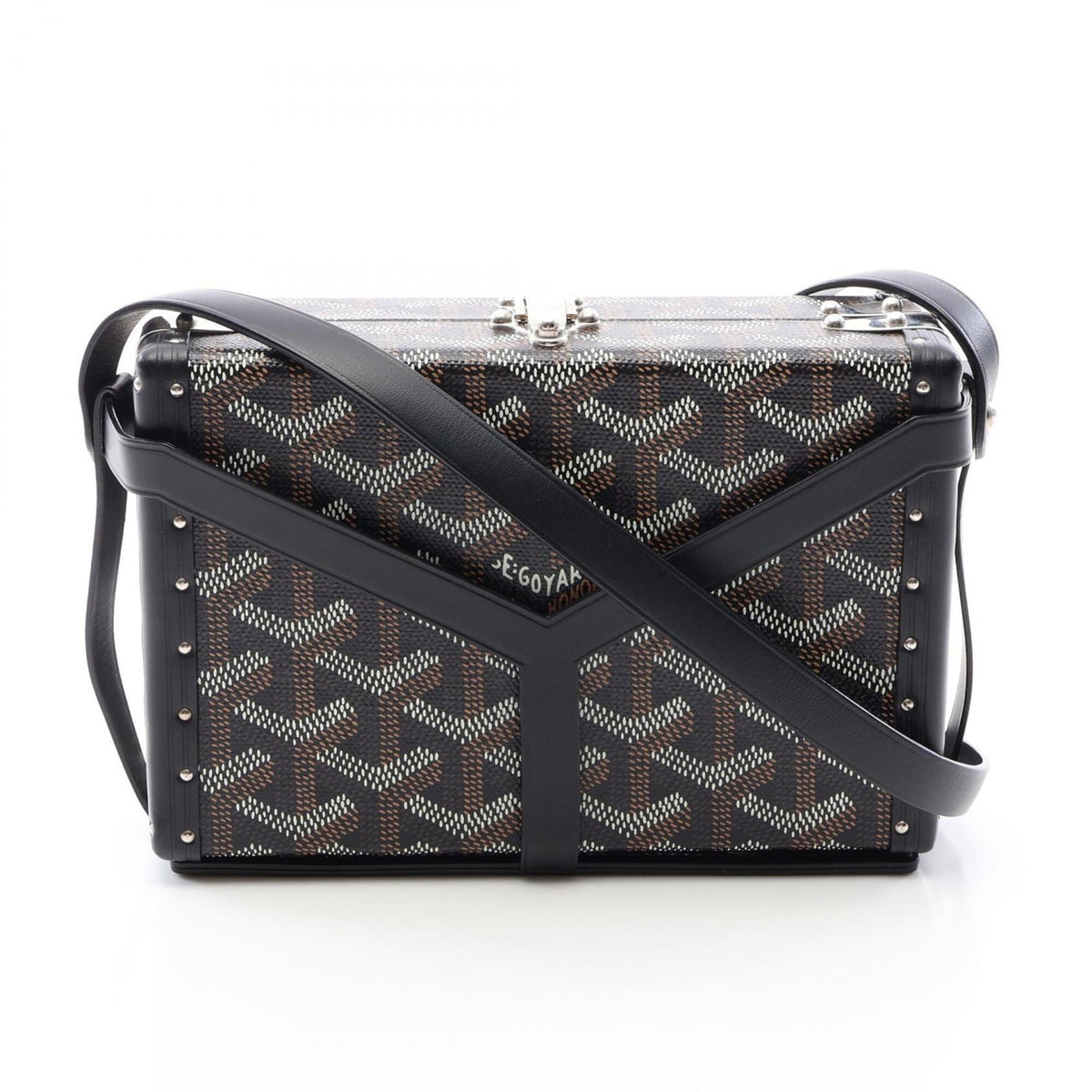 Goyard Black Brown White Pvc Coated Canvas Leather Shoulder Bag (Pre-Owned)