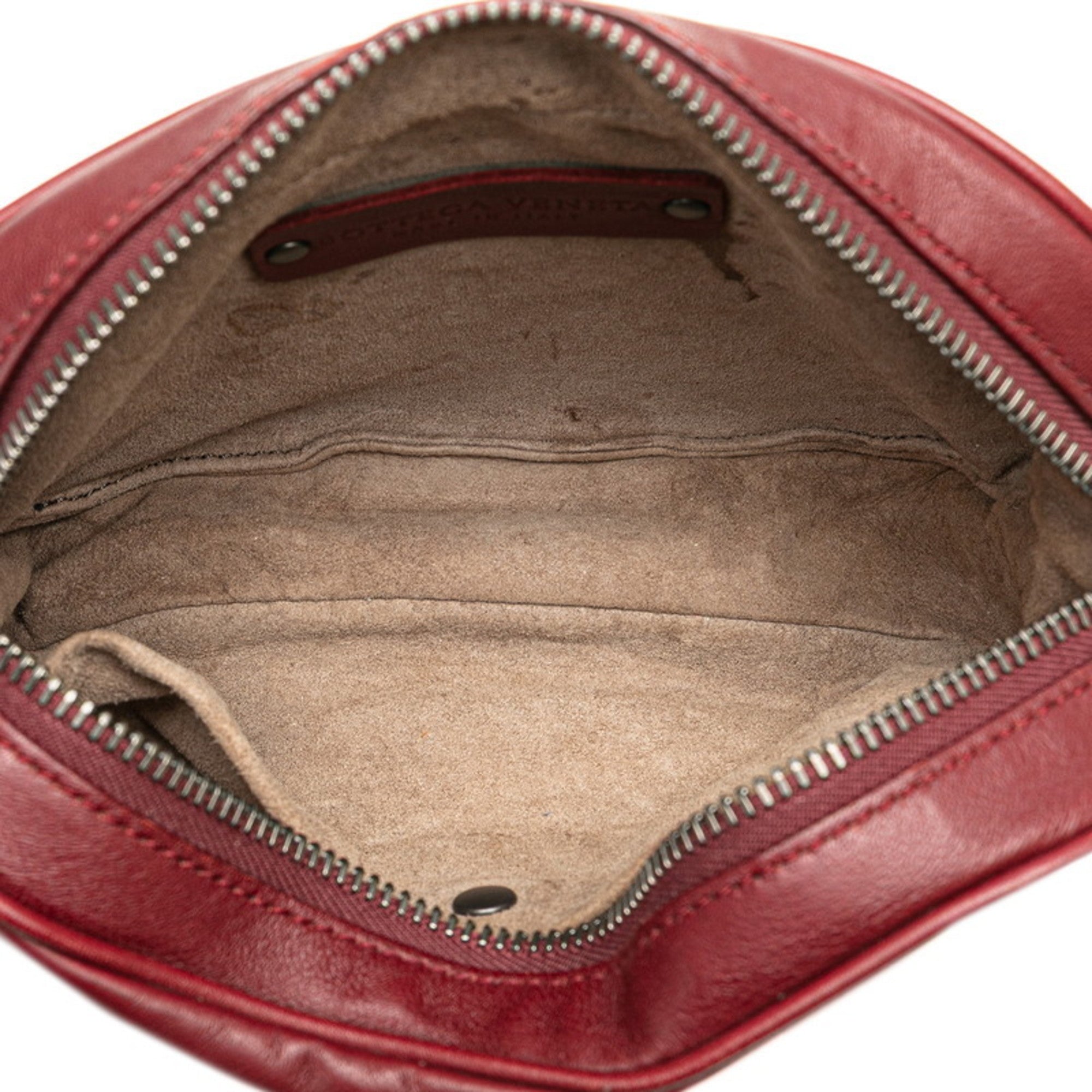 Bottega Veneta Intrecciato Bordeaux Leather Fanny Pack (Pre-Owned)