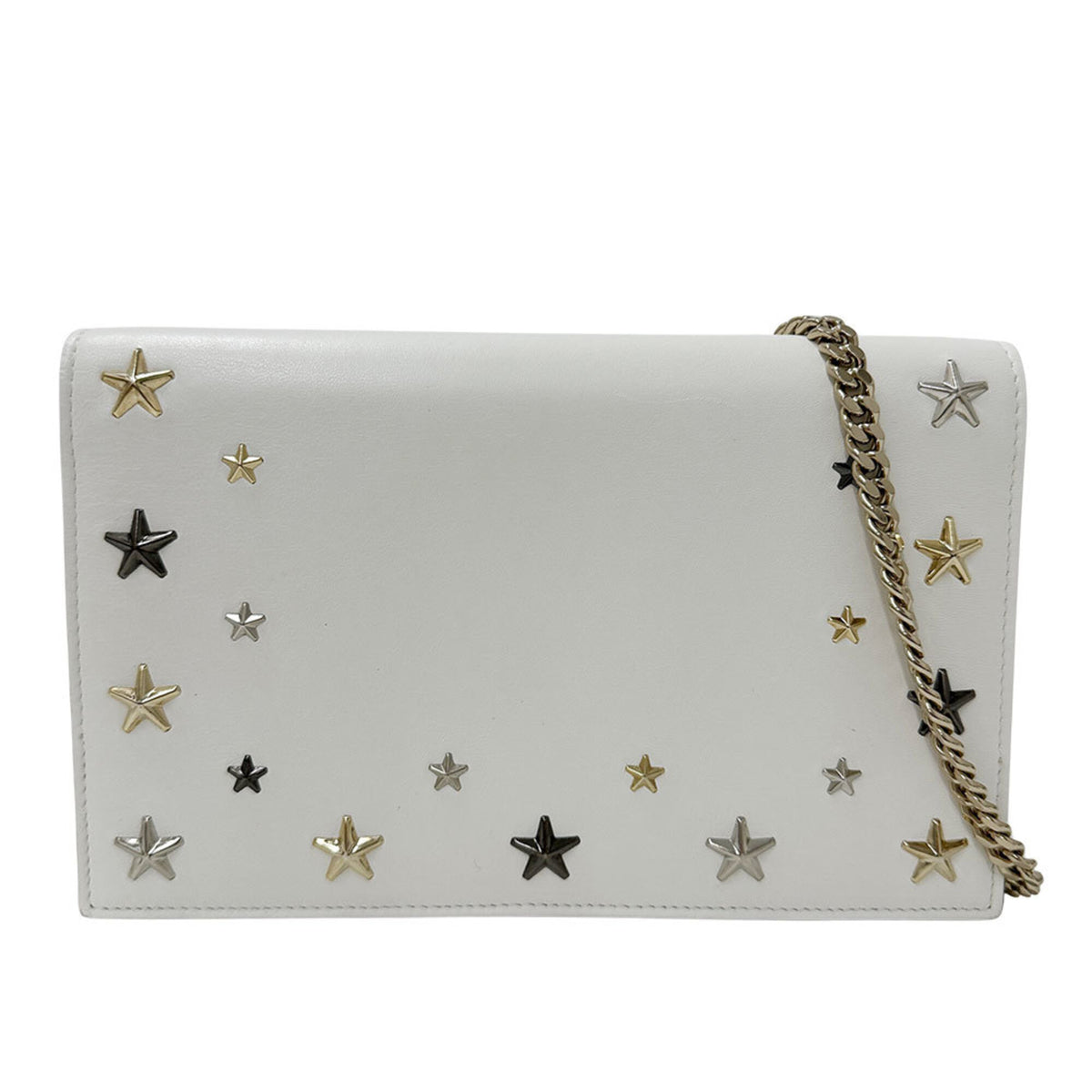 Jimmy Choo White Leather Handbag Shoulder Bag (Pre-Owned)