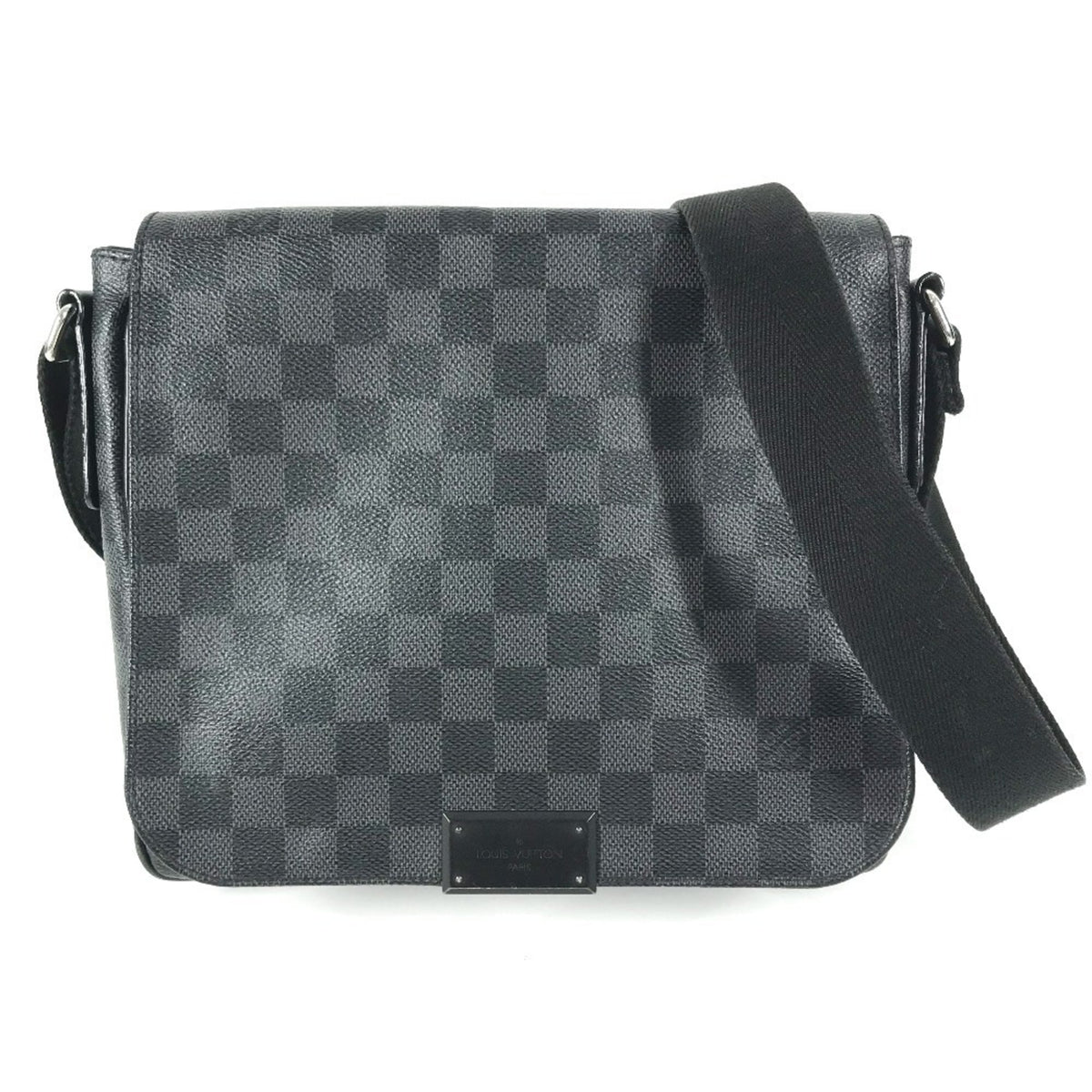 Louis Vuitton Black Damier Graphite Messenger Bag Shoulder Bag (Pre-Owned)