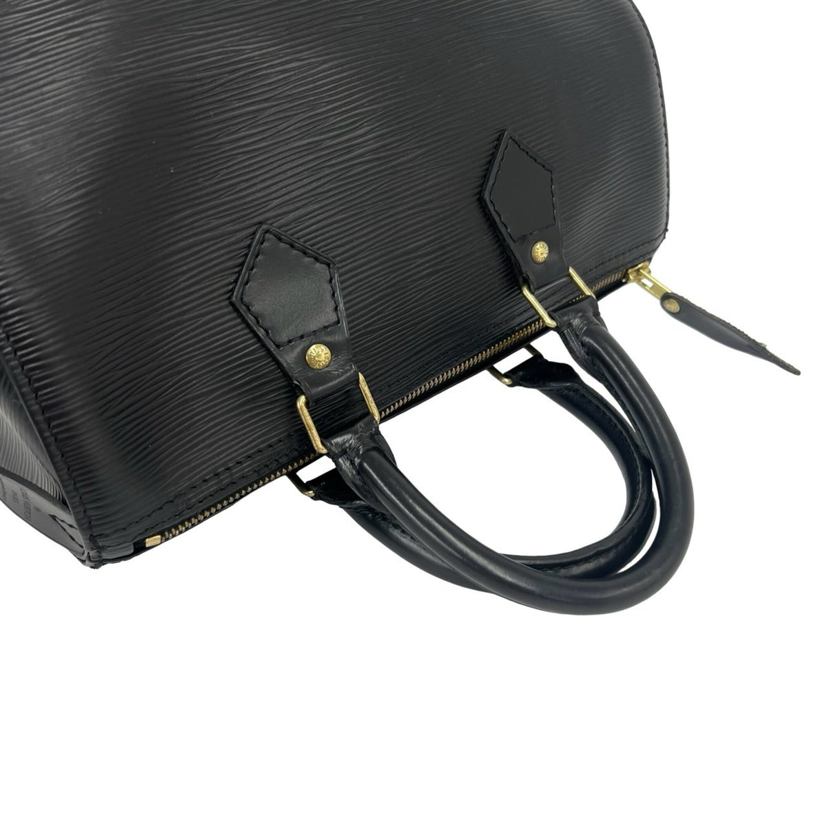 Louis Vuitton Black Leather Boston Bag Handbag (Pre-Owned)