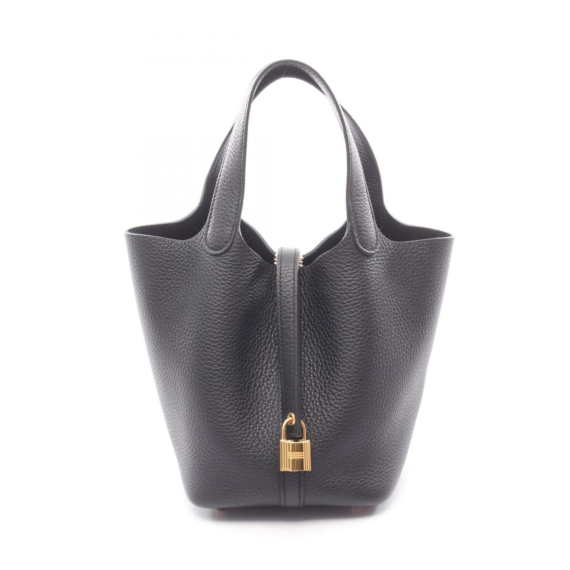 Hermes Black Taurillon Clemence Leather Handbag (Pre-Owned)