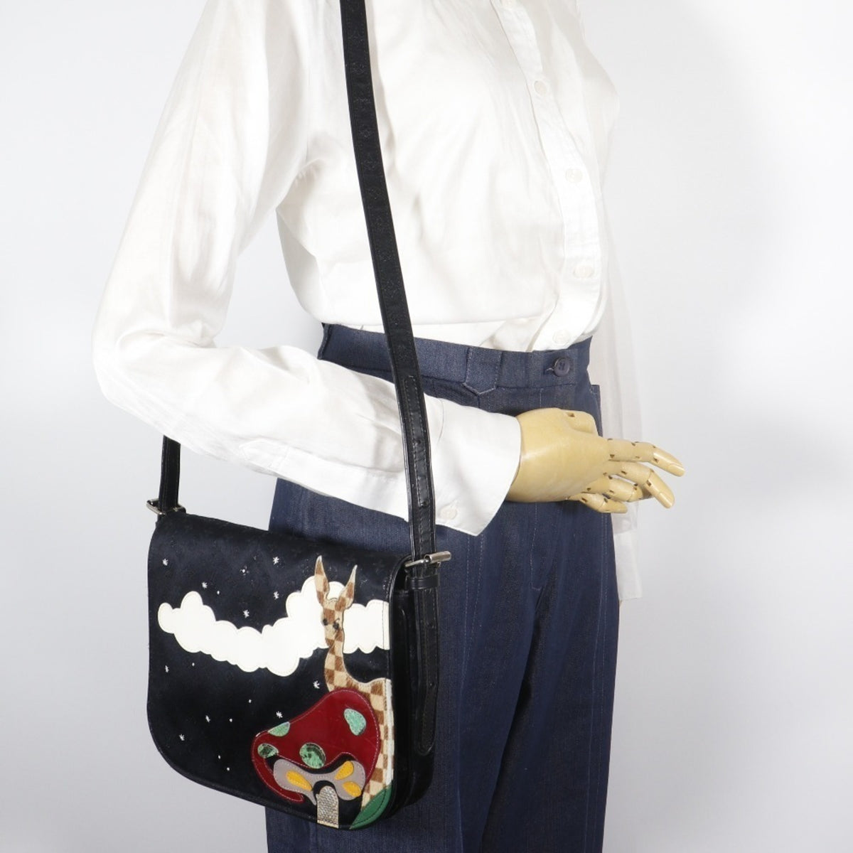 Louis Vuitton Black Monogram Satin Monogram Vernis Leather Shoulder Bag (Pre-Owned)