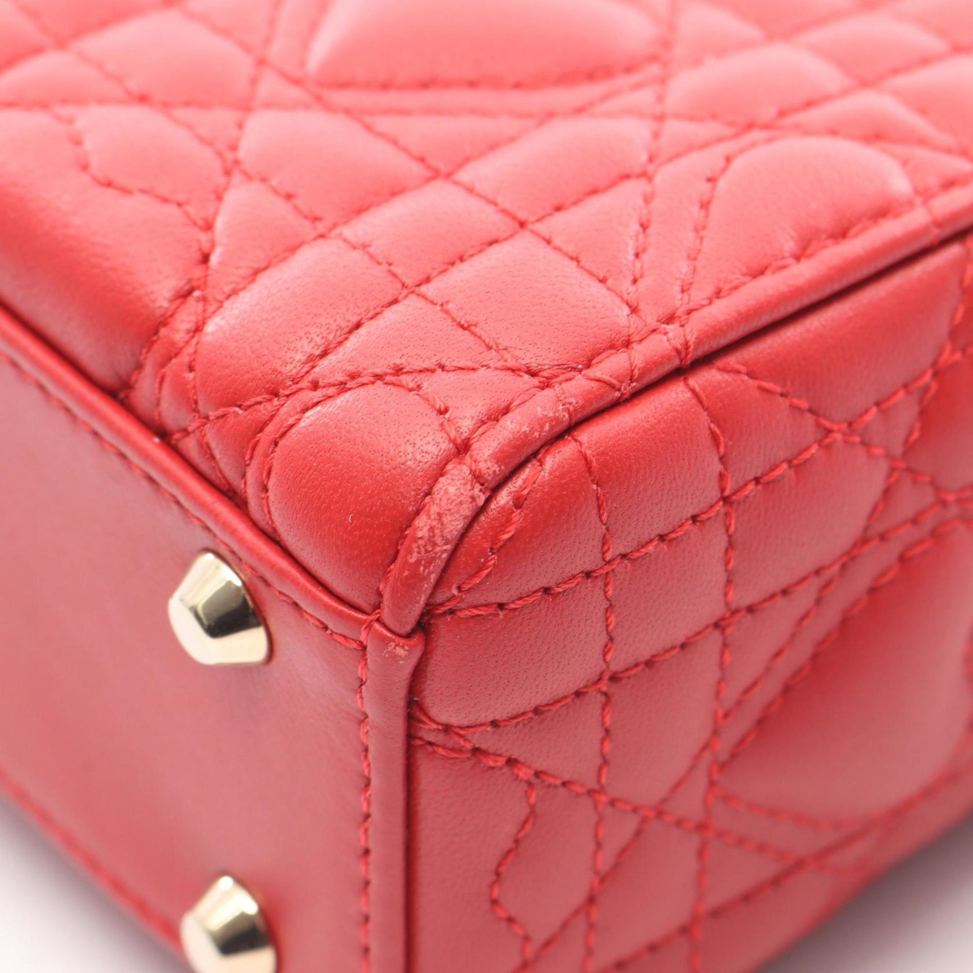 Christian Dior Red Color Leather Handbag (Pre-Owned)
