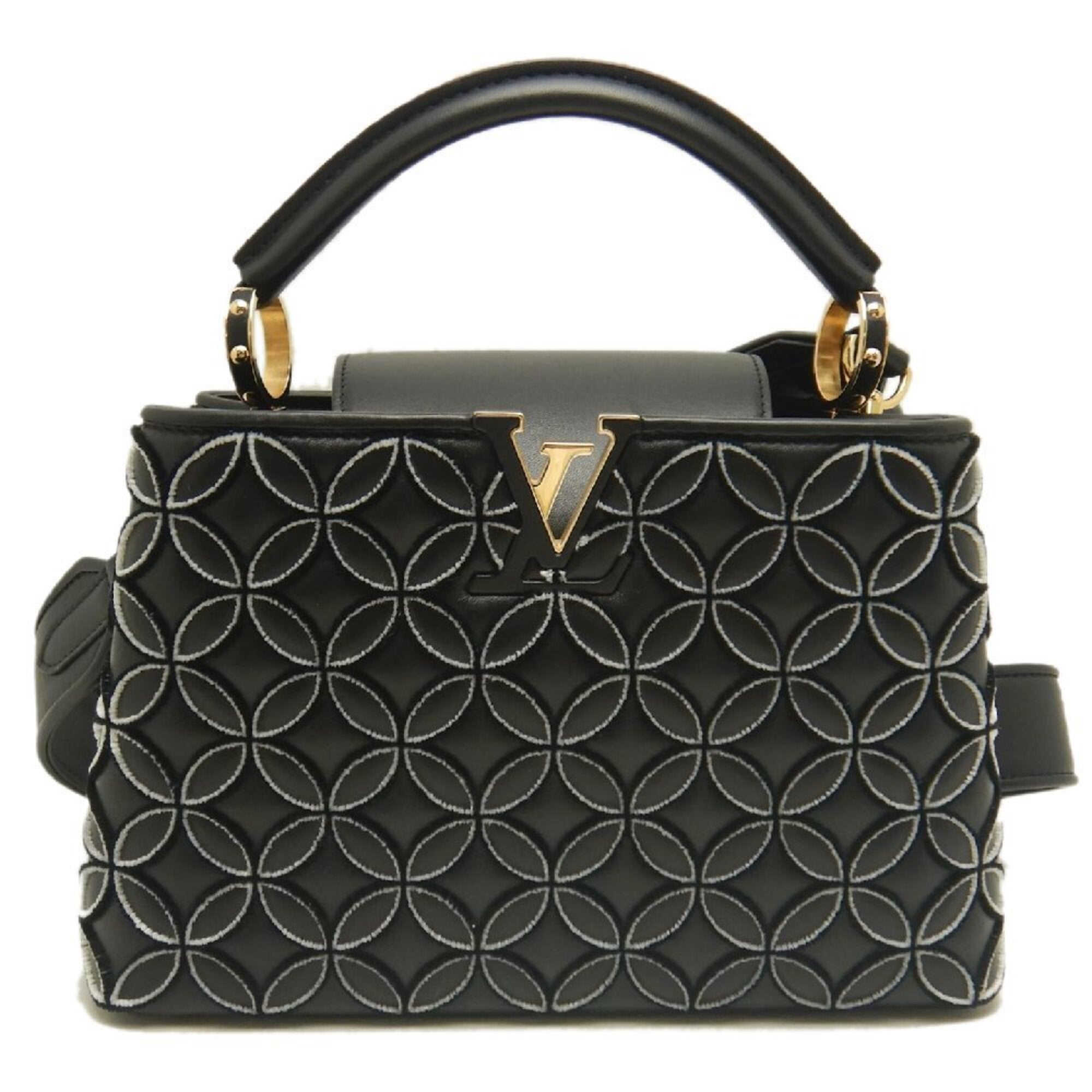 Louis Vuitton Noir Leather Handbag (Pre-Owned)