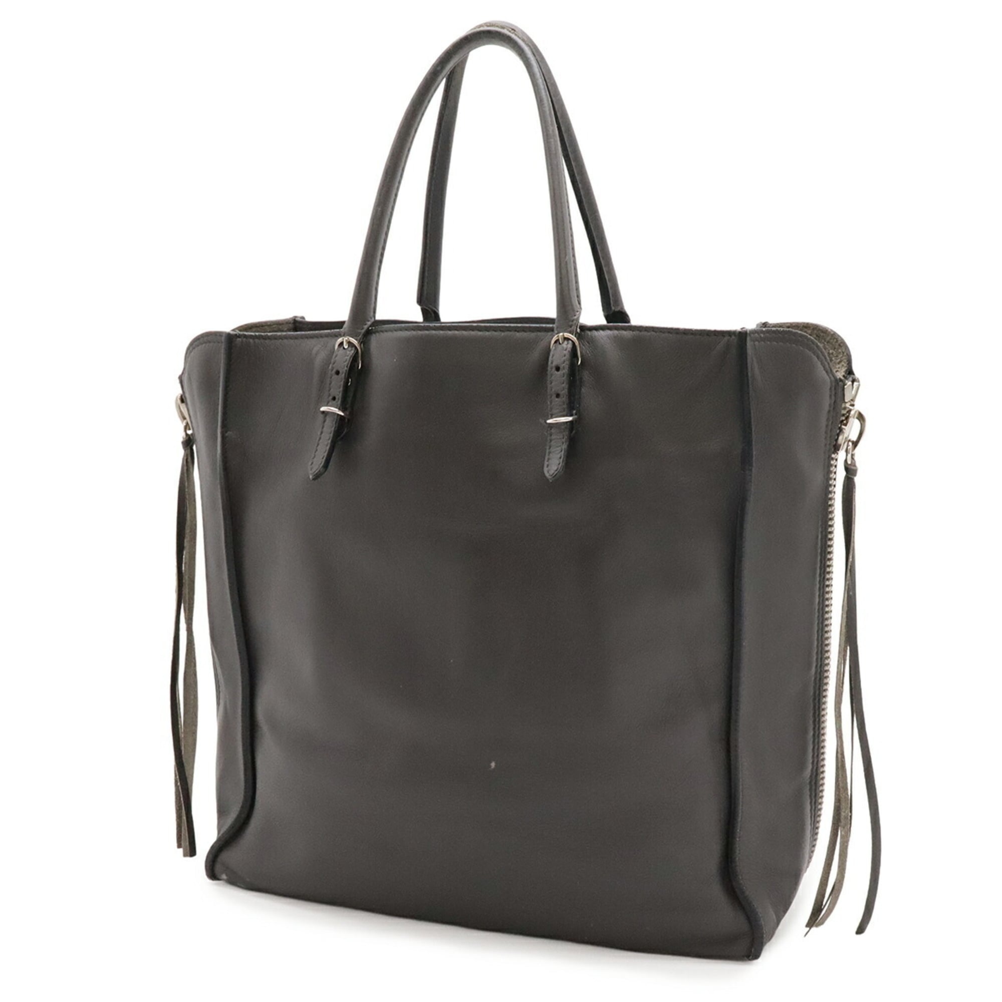 Balenciaga Paper Gray Leather Handbag Tote Bag (Pre-Owned)