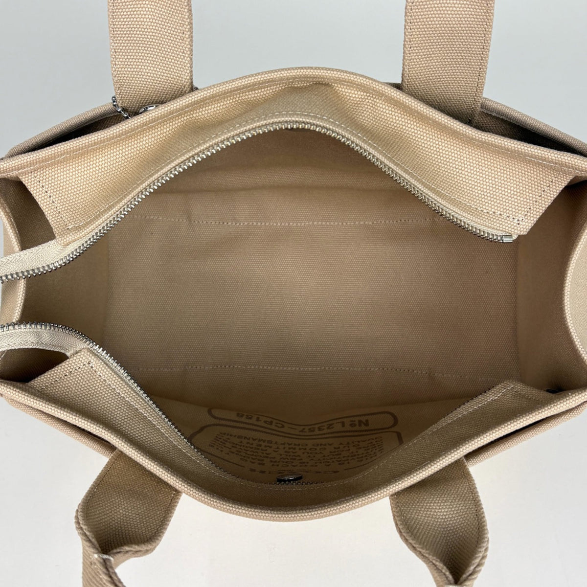 Coach Beige Canvas Leather Tote Bag (Pre-Owned)
