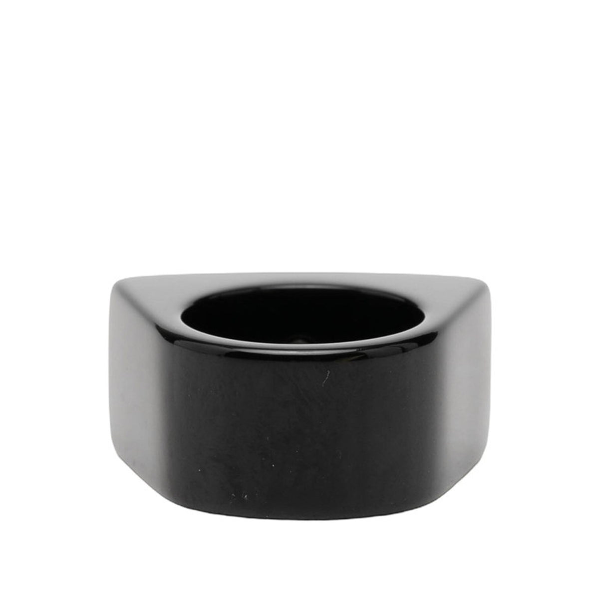 Chanel Black Blue Plastic Band Ring (Pre-Owned)