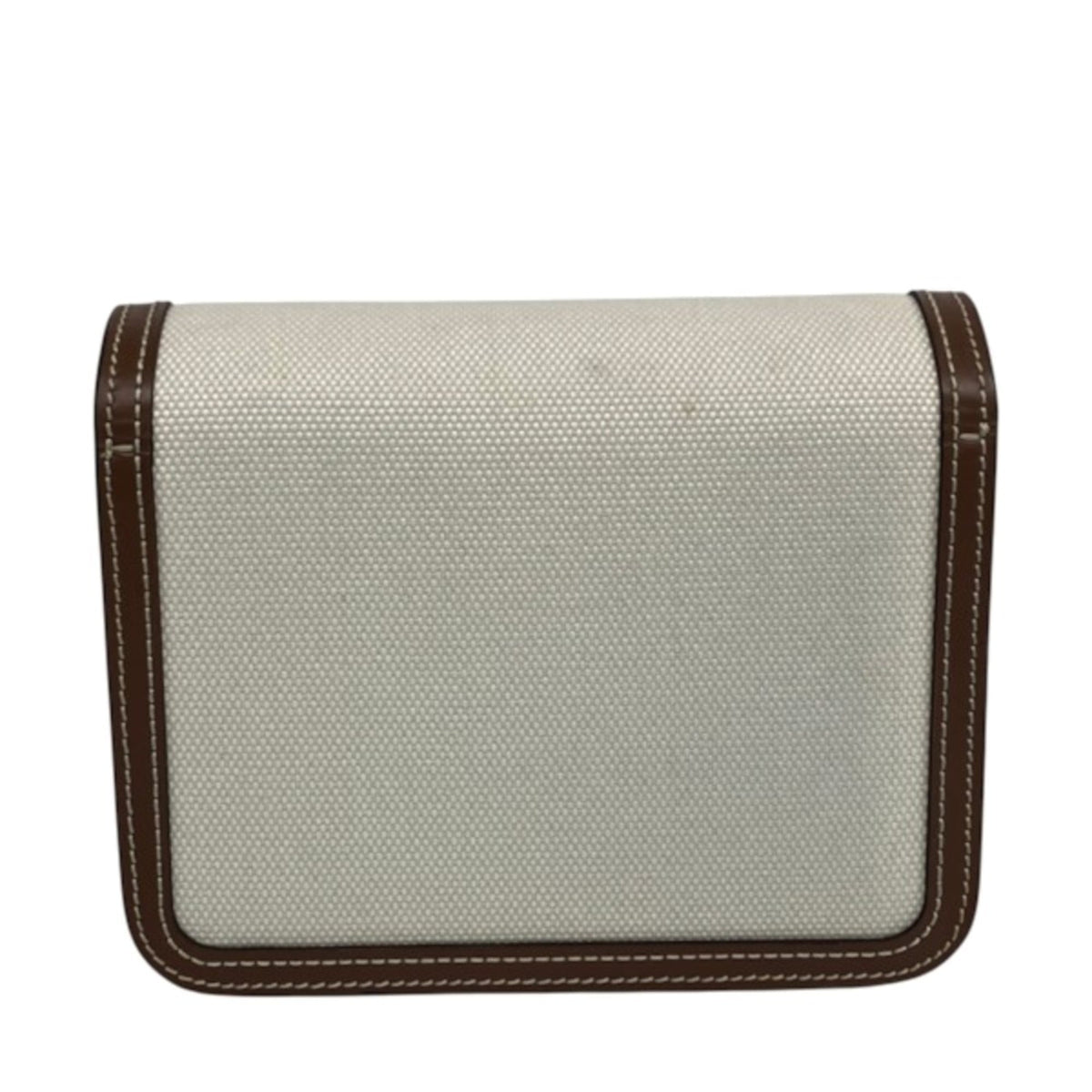 Burberry Ivory Canvas Leather Shoulder Bag (Pre-Owned)