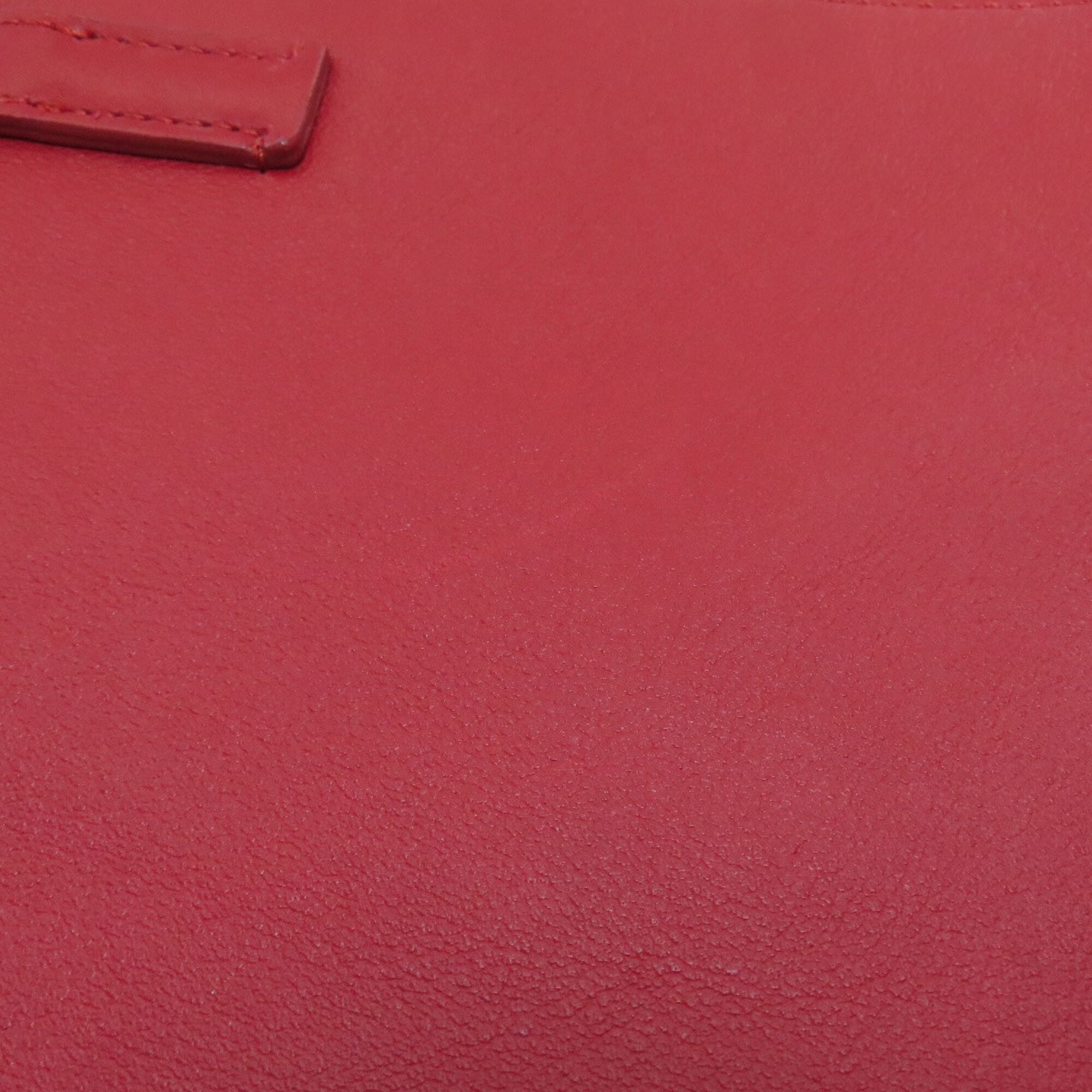 Celine Red Color Leather Shoulder Bag (Pre-Owned)