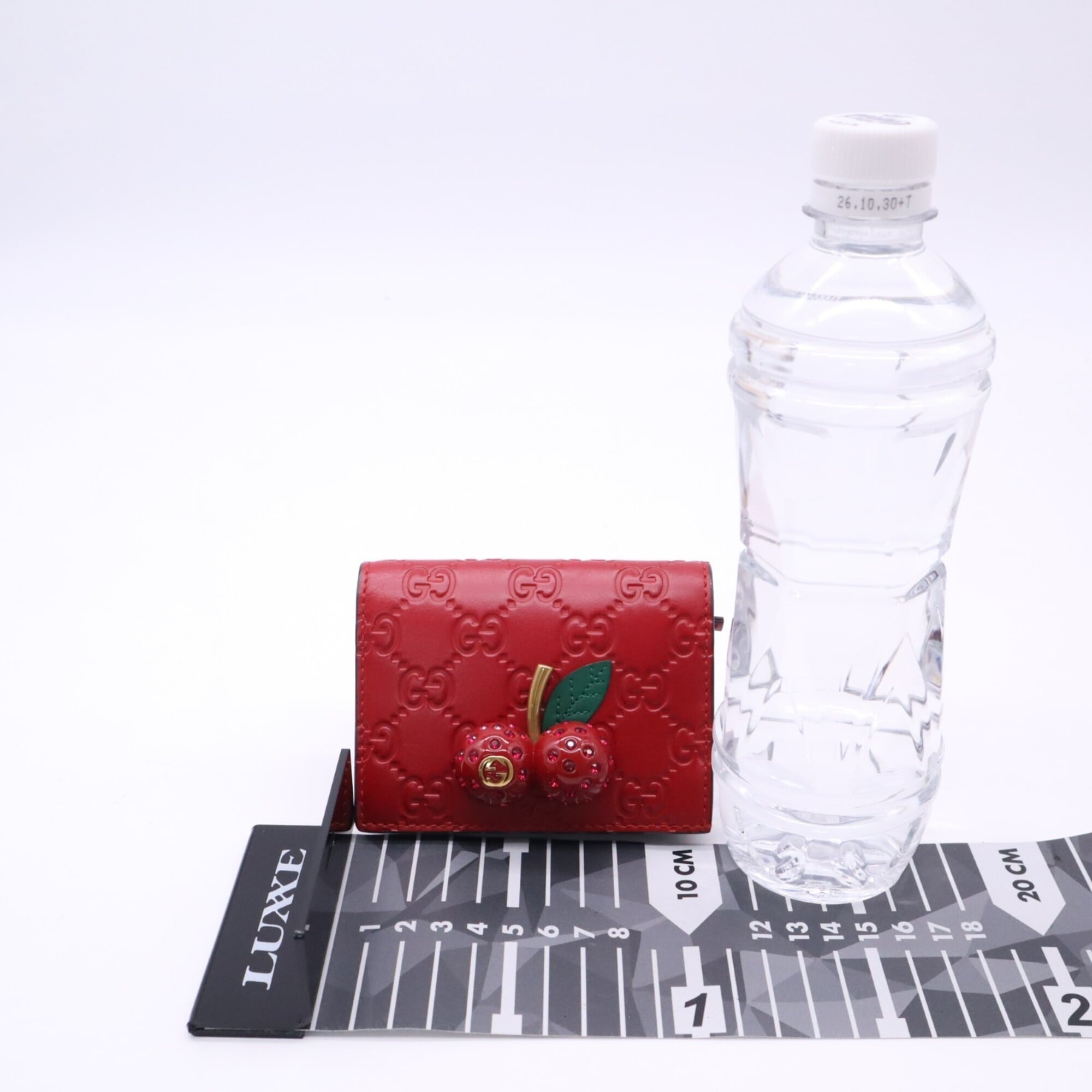 Gucci Gg Supreme Green Red Color Leather Wallet (Bi-Fold) (Pre-Owned)