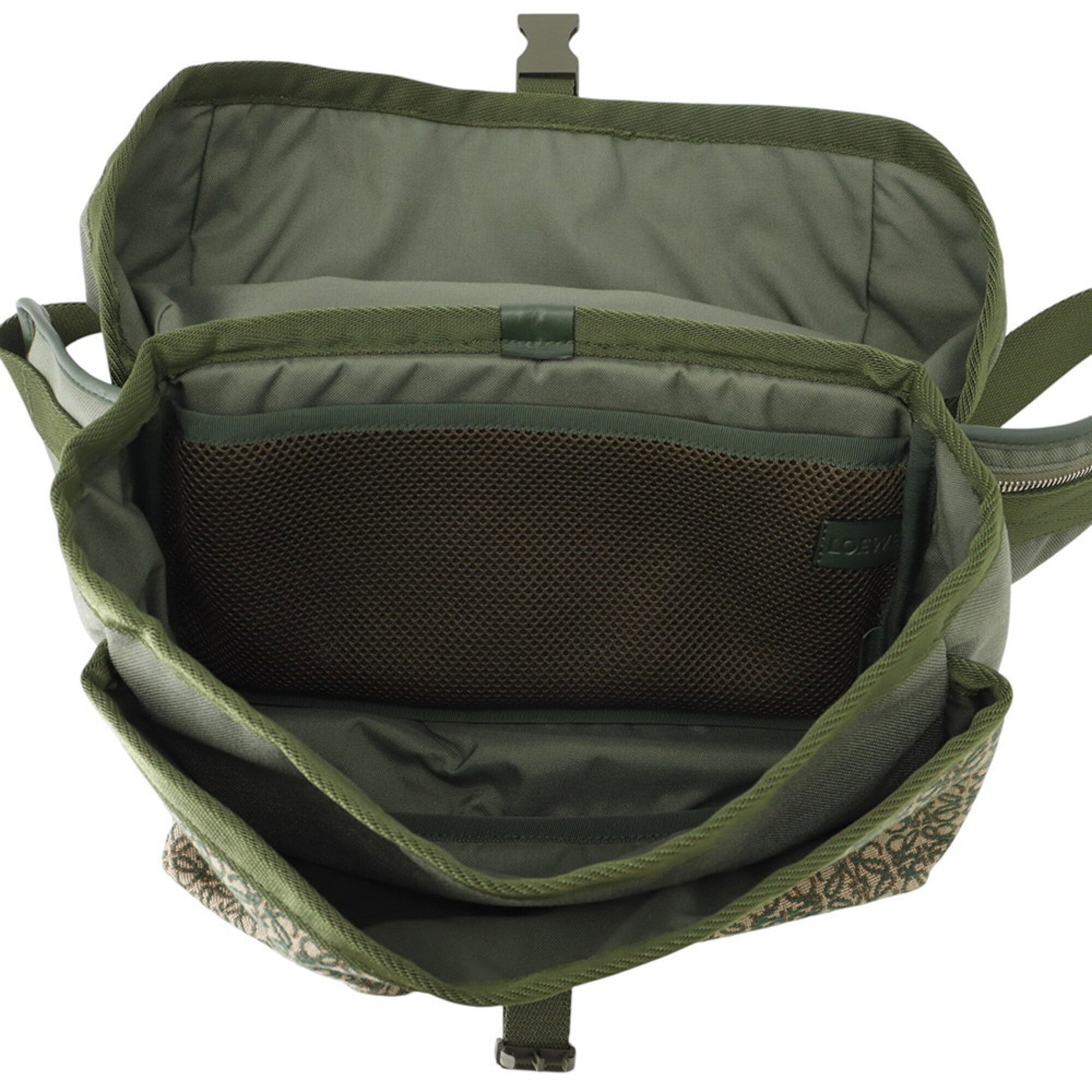 Loewe Green Khaki Canvas Handbag Sling Bag (Pre-Owned)