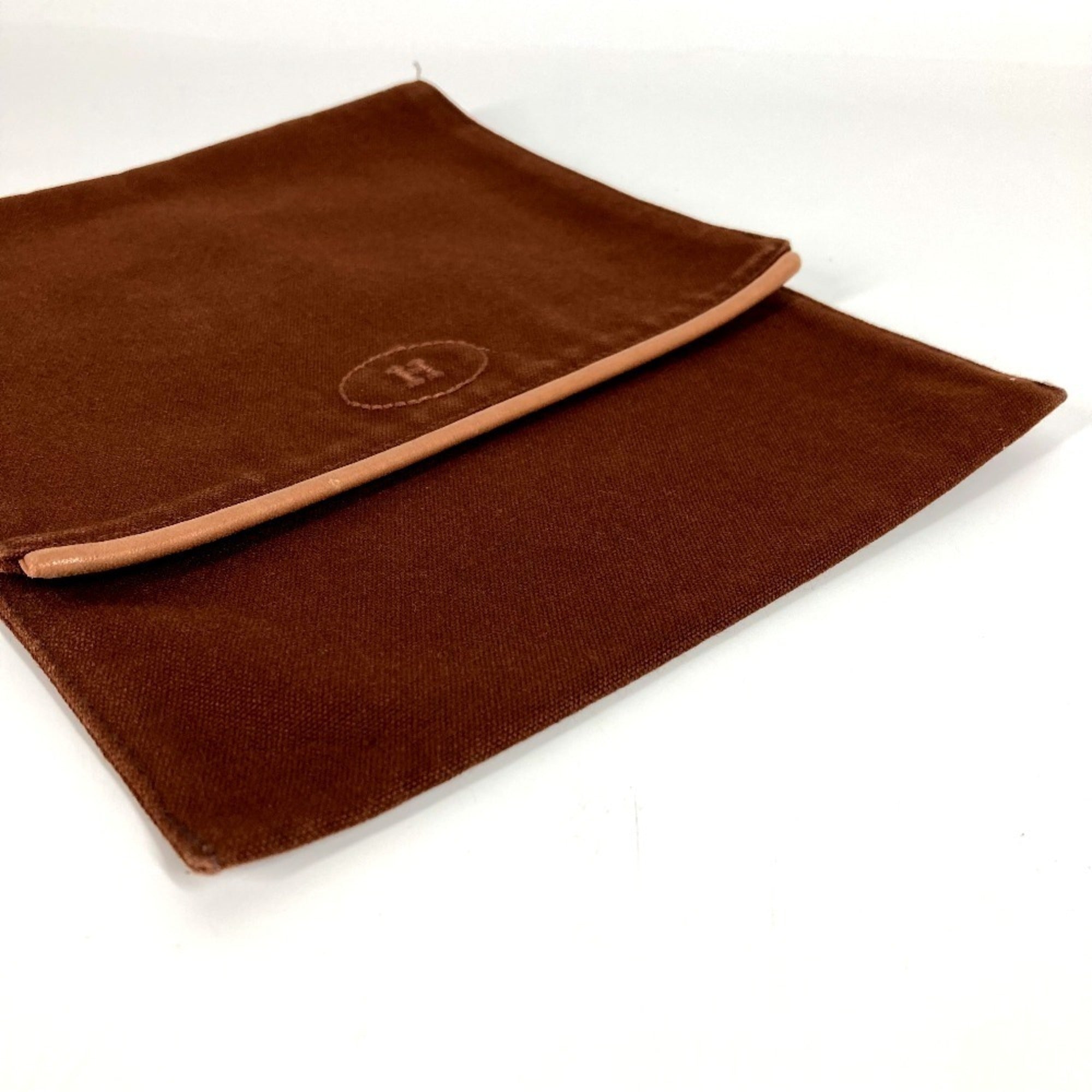 Hermes Brown Canvas Pouch (Pre-Owned)