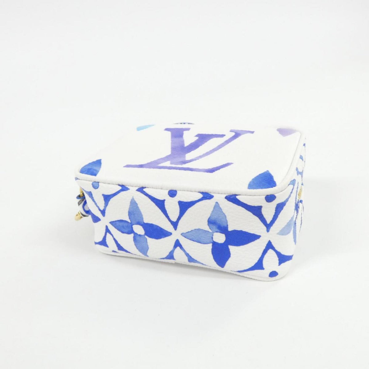 Louis Vuitton Blue Coated Canvas Handbag Pouch (Pre-Owned)