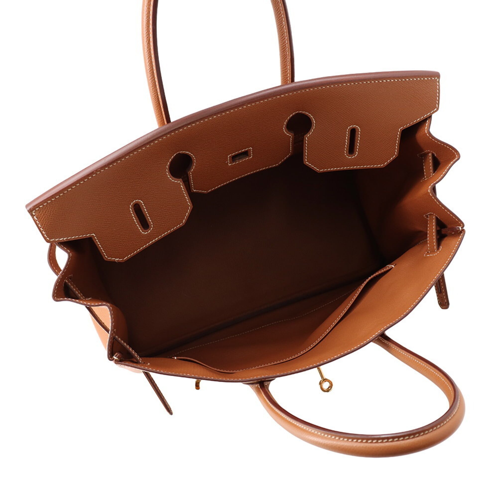 Hermes Beige Gold Gold Brown Courchevel Leather Handbag (Pre-Owned)
