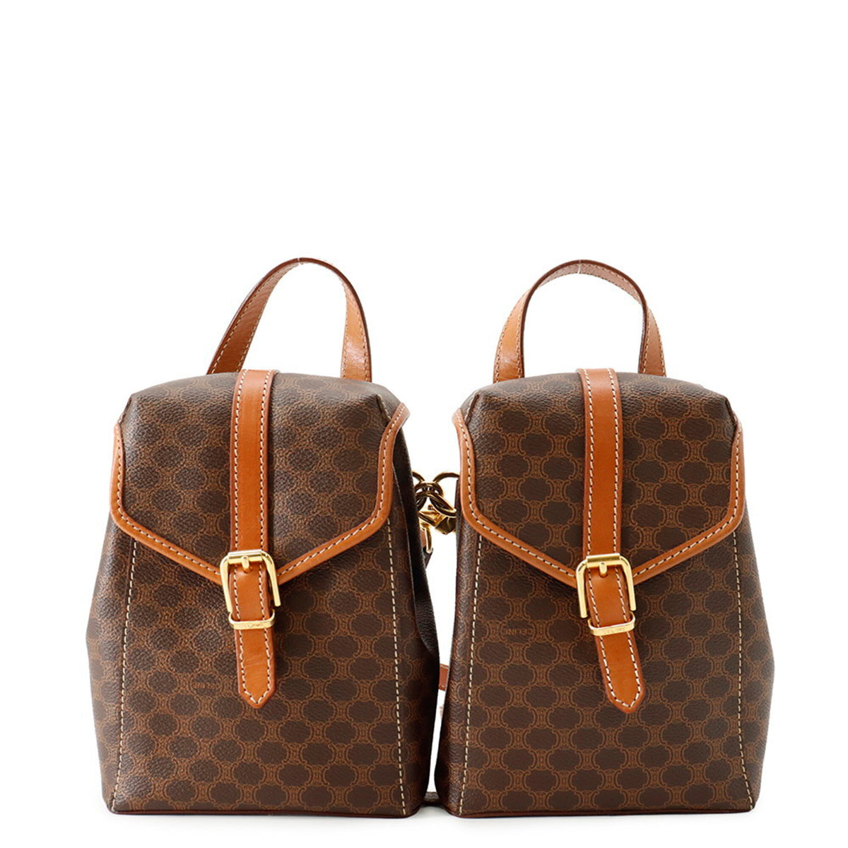 Celine Macadam Brown Pvc Leather Backpack (Pre-Owned)