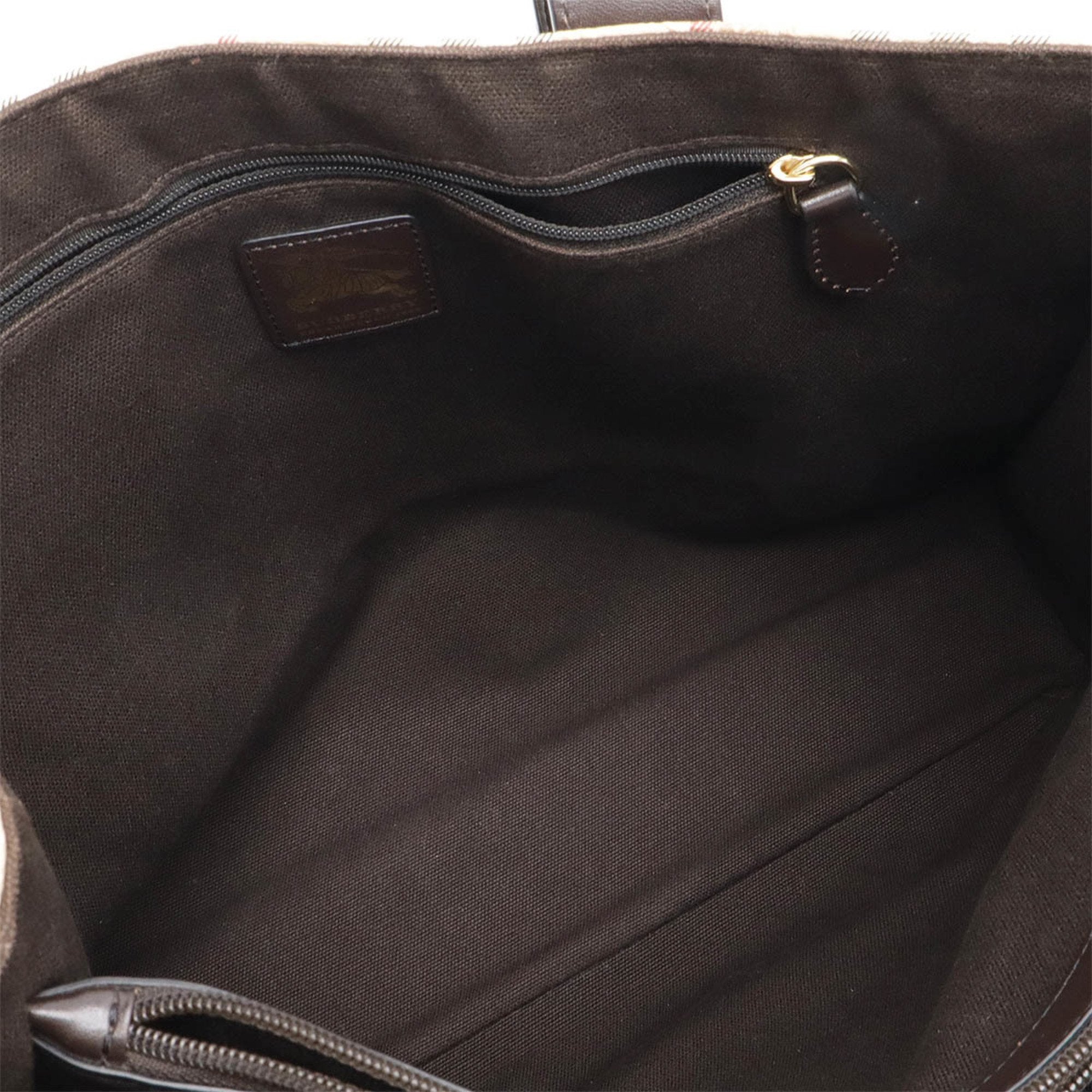 Burberry Beige Black Dark Brown Red Color Pvc Leather Shoulder Bag Tote Bag (Pre-Owned)