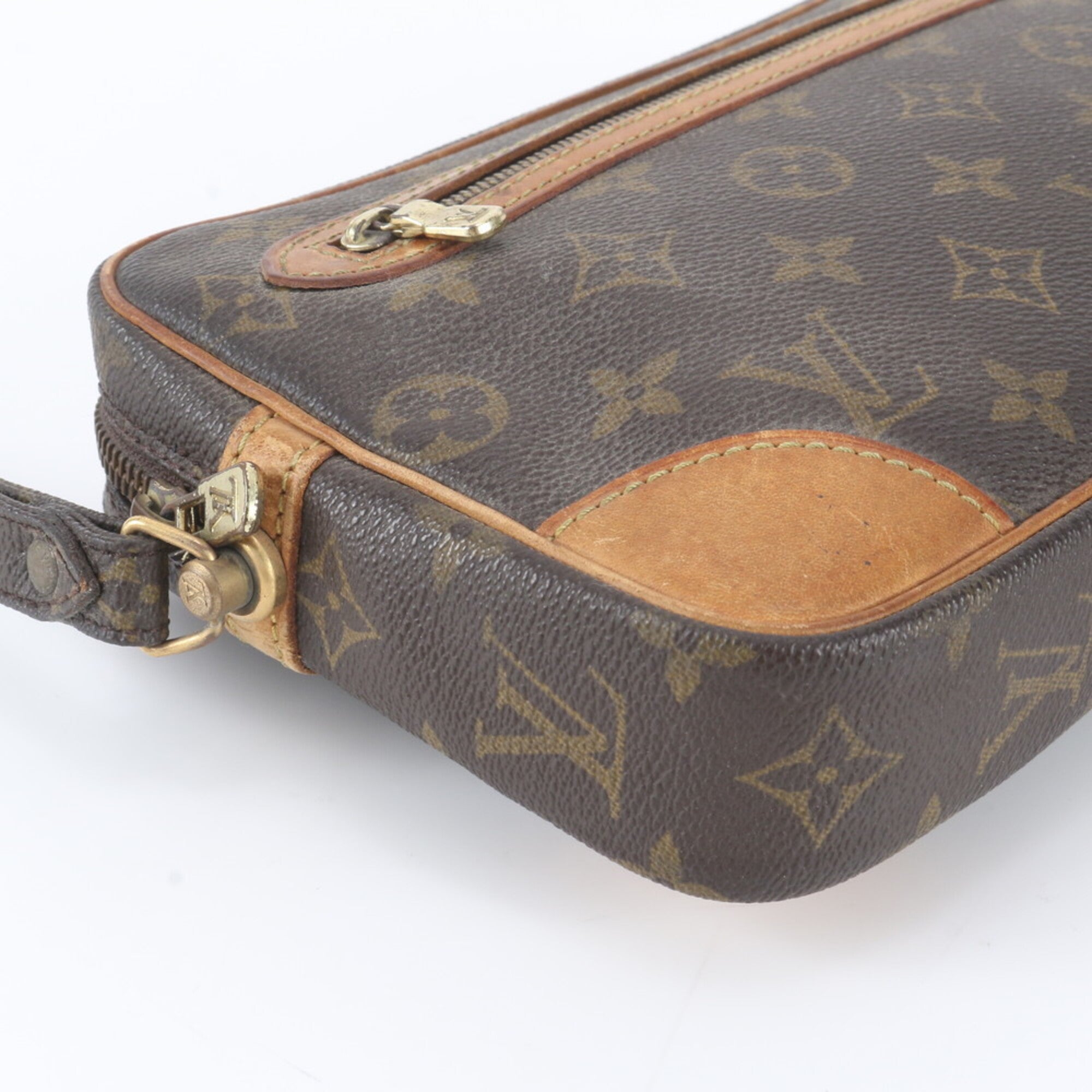Louis Vuitton Brown Monogram Leather Coated Canvas Clutch Bag (Pre-Owned)