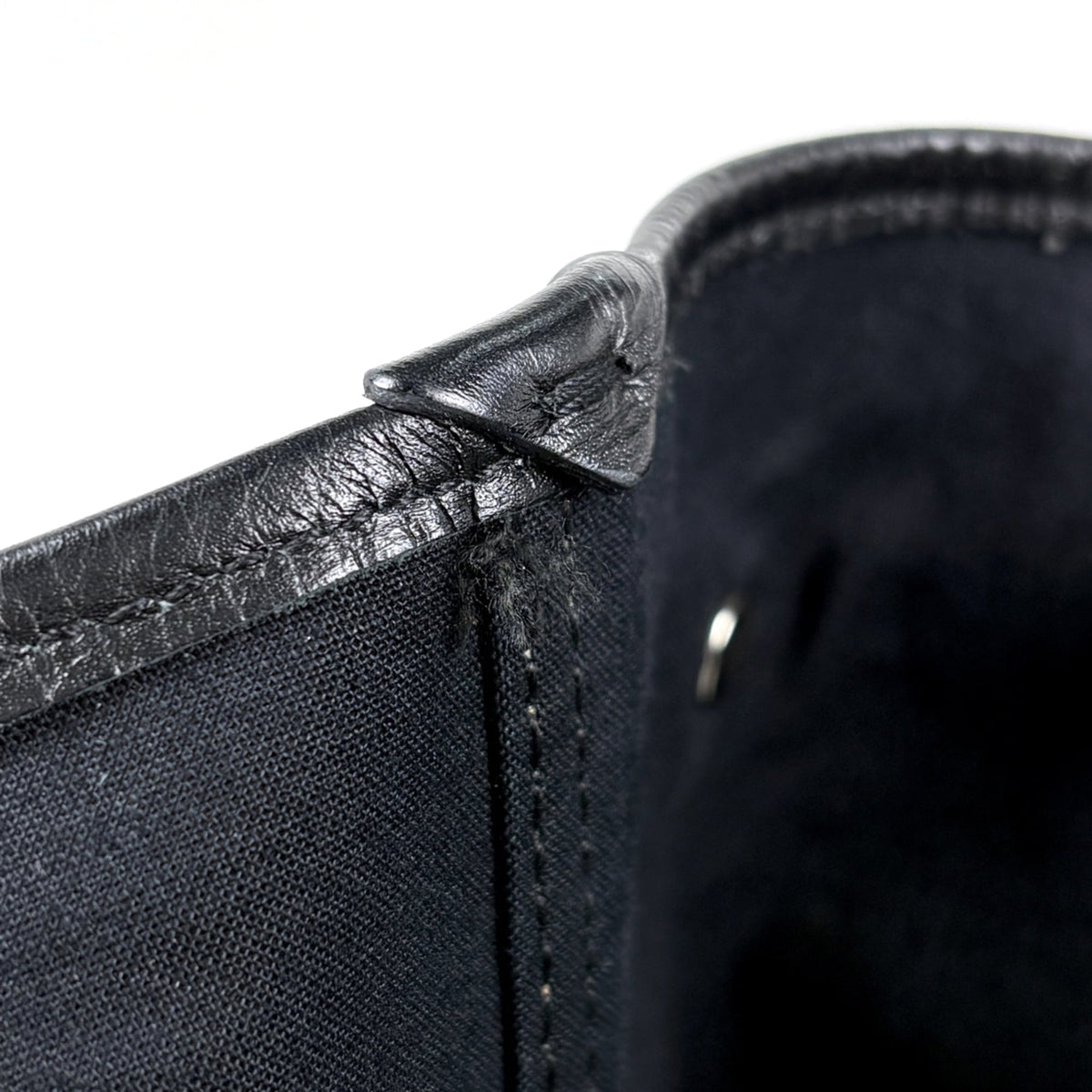 Balenciaga Black Navy Canvas Leather Tote Bag (Pre-Owned)