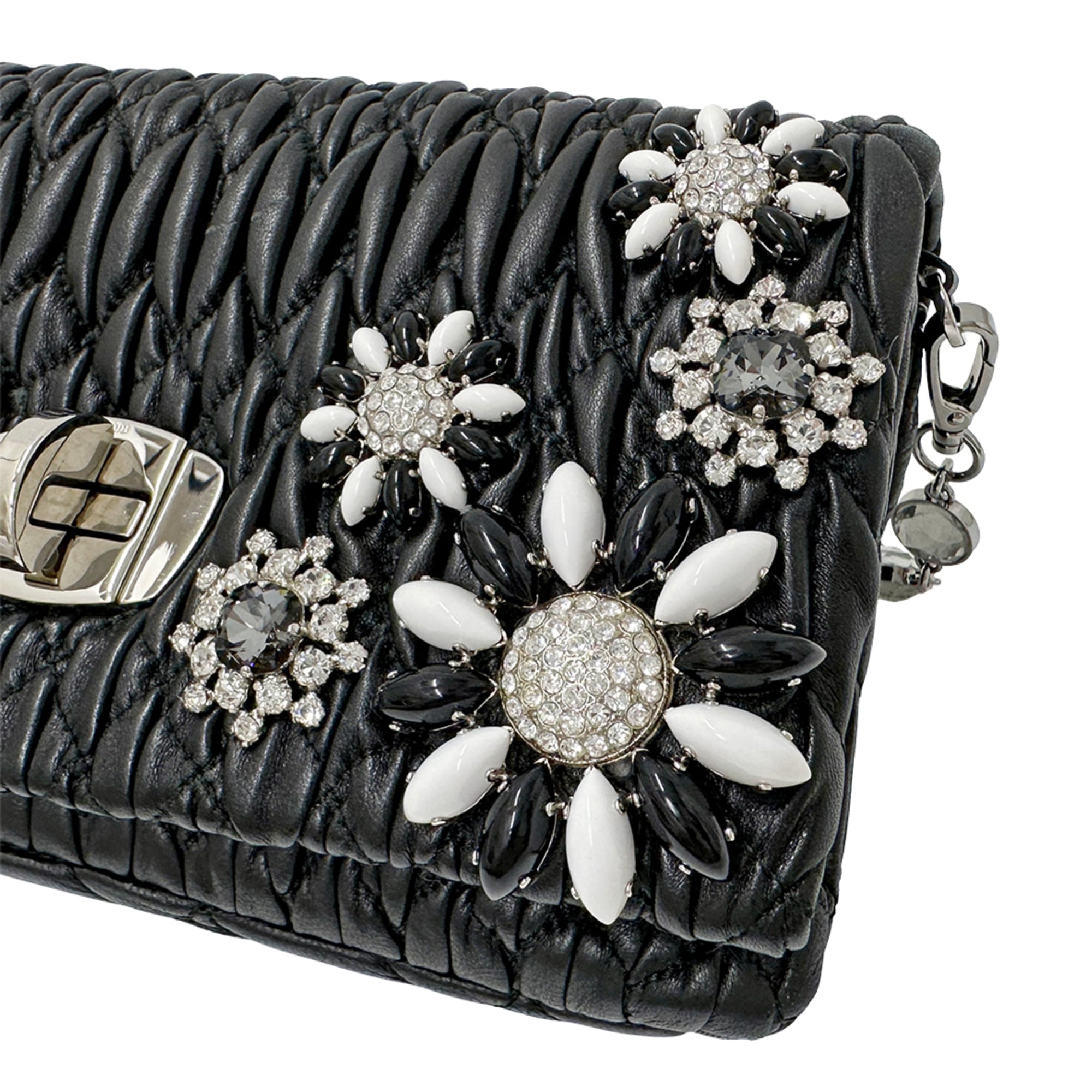 Miu Miu Black Leather Handbag Shoulder Bag (Pre-Owned)