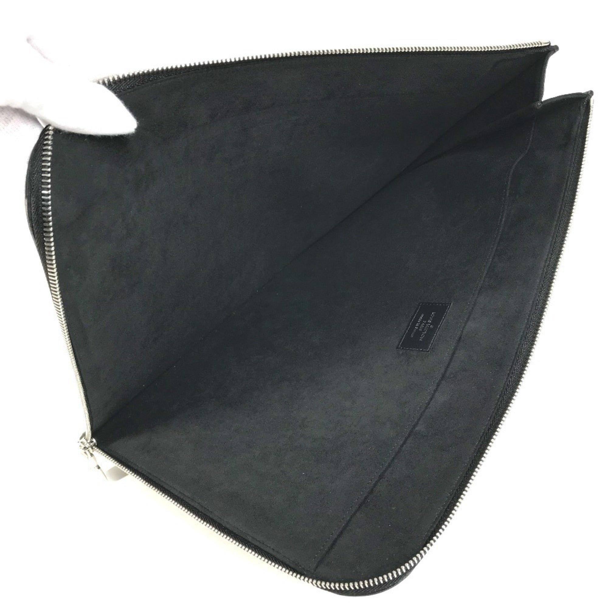 Louis Vuitton Epi Black Noir Epi Leather Clutch Bag Handbag Pochette (Pre-Owned)