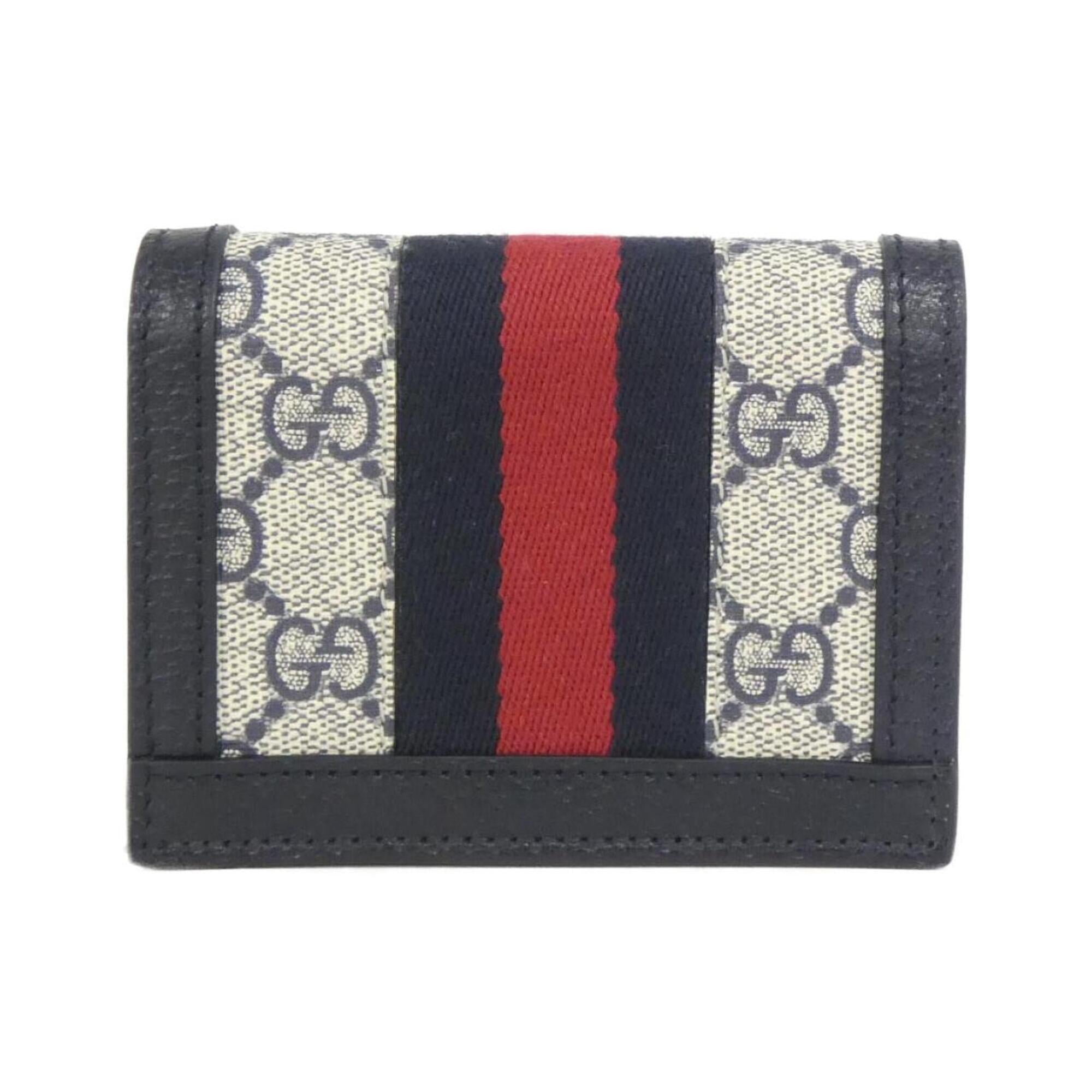 Gucci Beige Blue Gg Supreme Canvas Wallet (Bi-Fold) (Pre-Owned)