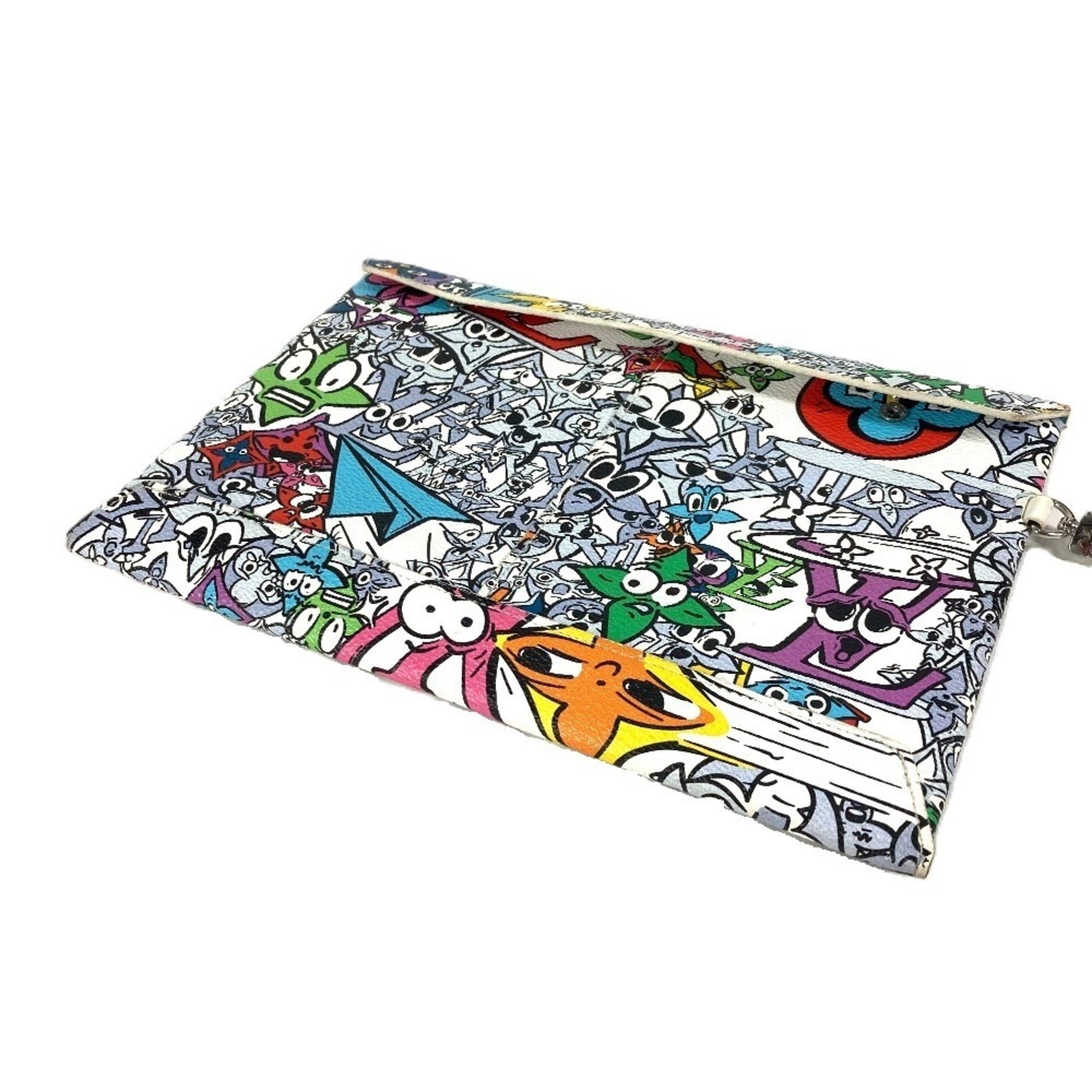 Louis Vuitton Multi-Color Canvas Leather Clutch Bag (Pre-Owned)