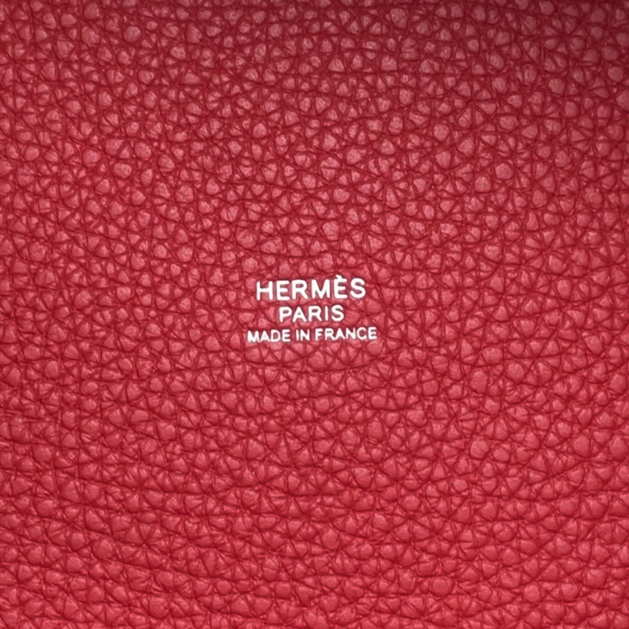 Hermes Picotin Rouge Casaque Taurillon Clemence Leather Handbag (Pre-Owned)