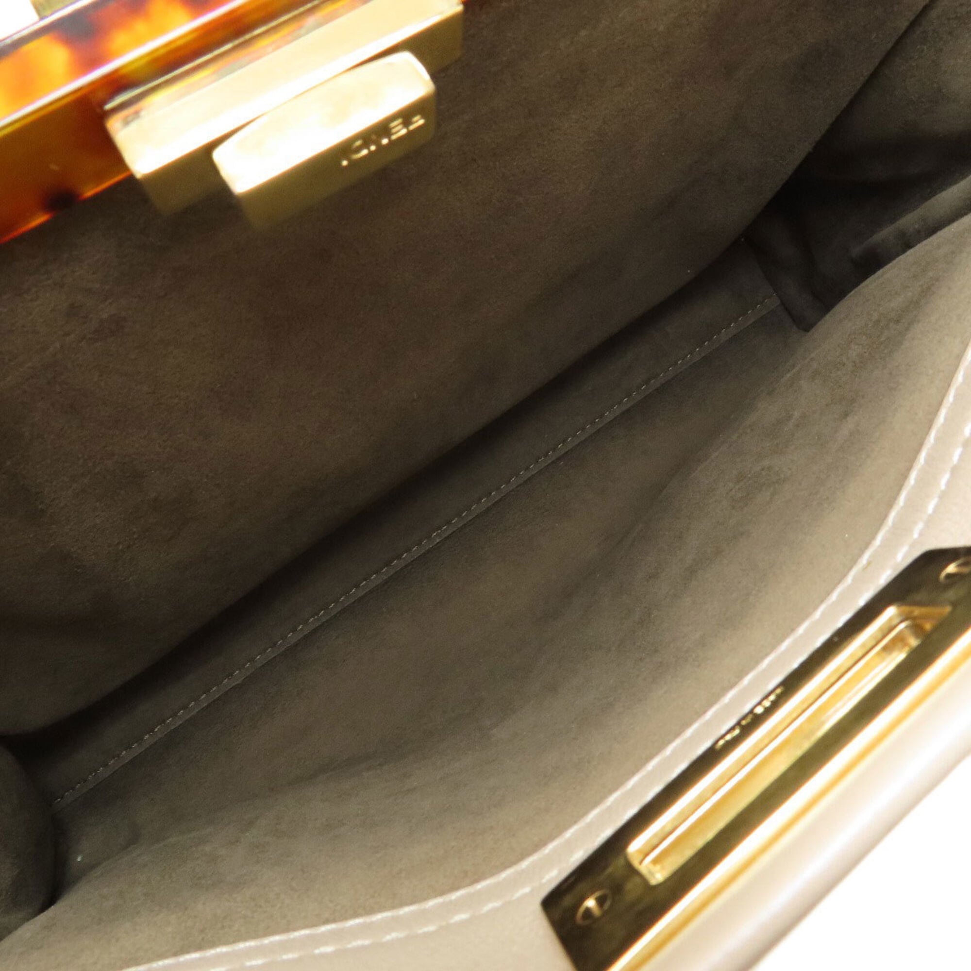 Fendi Grayish Leather Handbag (Pre-Owned)
