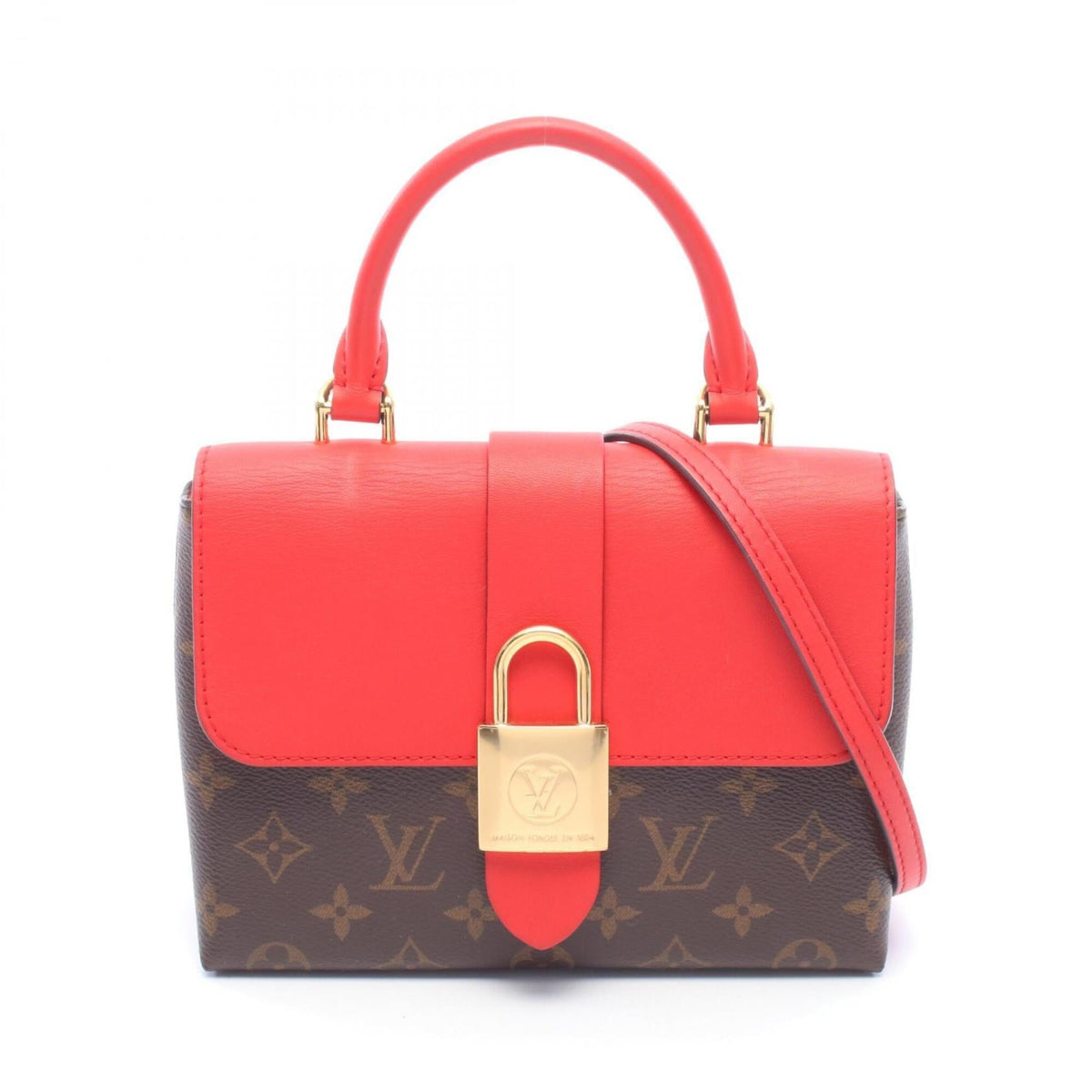 Louis Vuitton Brown Monogram Red Color Coated Canvas Handbag (Pre-Owned)