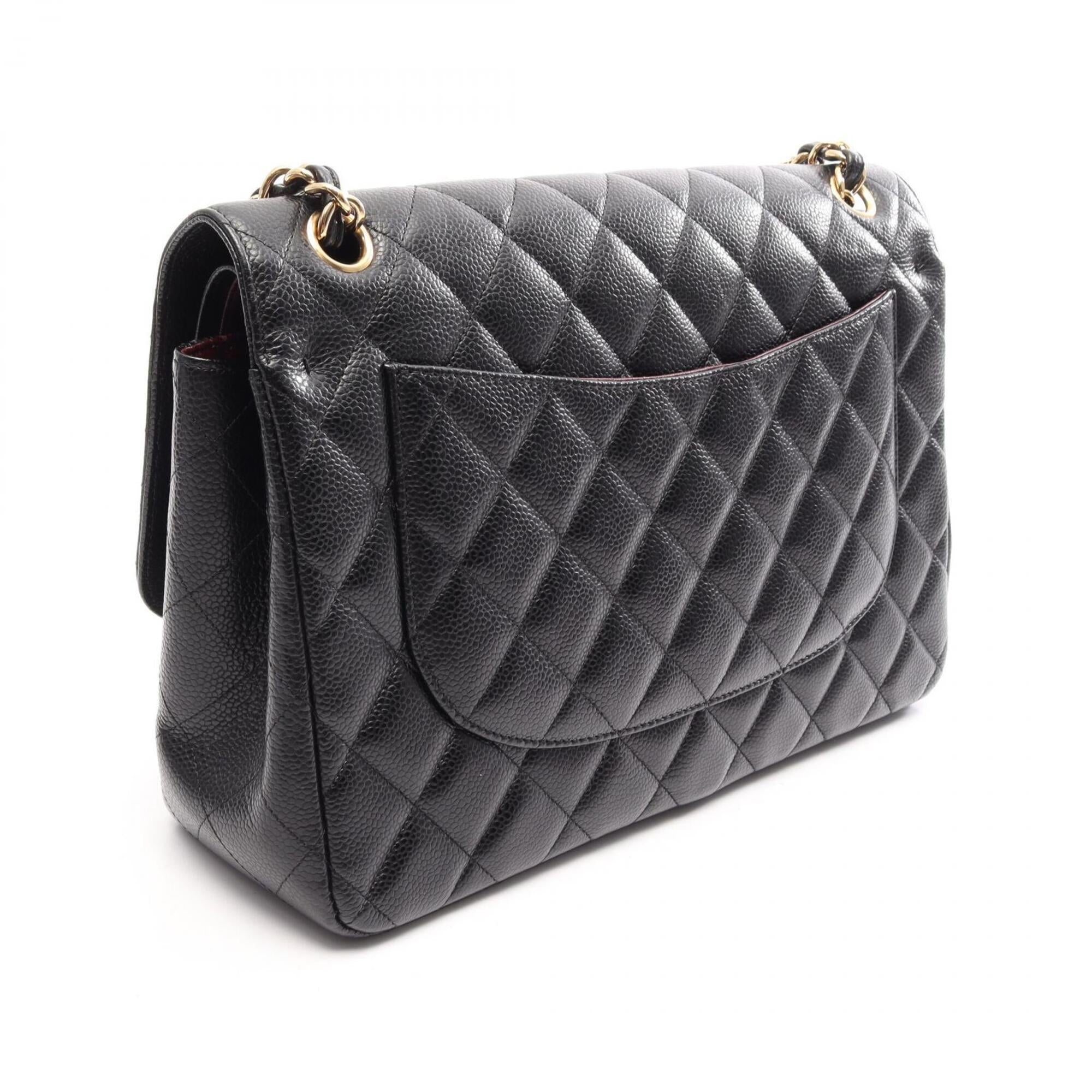 Chanel Black Grained Calfskin Handbag Shoulder Bag (Pre-Owned)